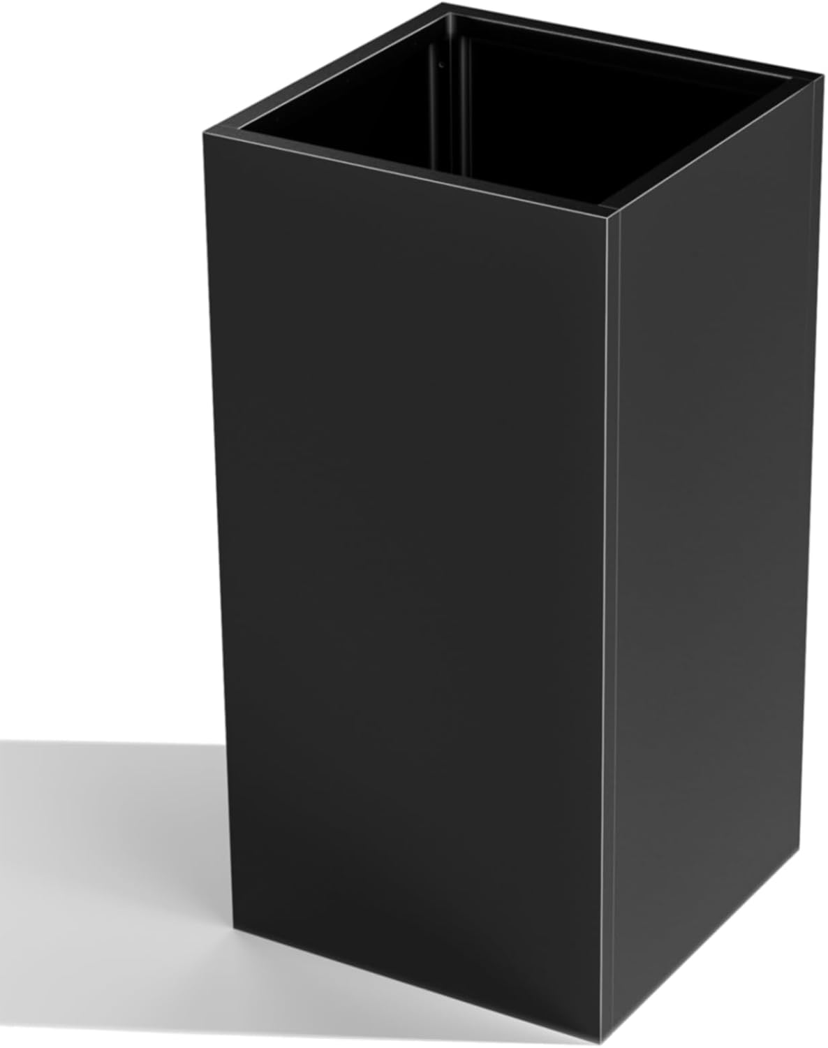 Tall Metal Cube Planter for Outdoor Plants 36" L x 12" W x 26" H, Heavy Duty Steel Large Planter Box with Removable Insert Shelf, Modern Décor for Tall Plants, Trees, Flowers (Black)