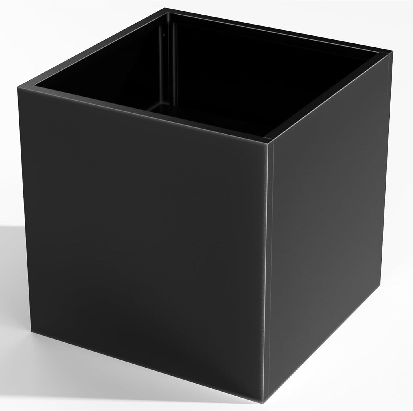 Tall Metal Cube Planter for Outdoor Plants 36" L x 12" W x 26" H, Heavy Duty Steel Large Planter Box with Removable Insert Shelf, Modern Décor for Tall Plants, Trees, Flowers (Black)