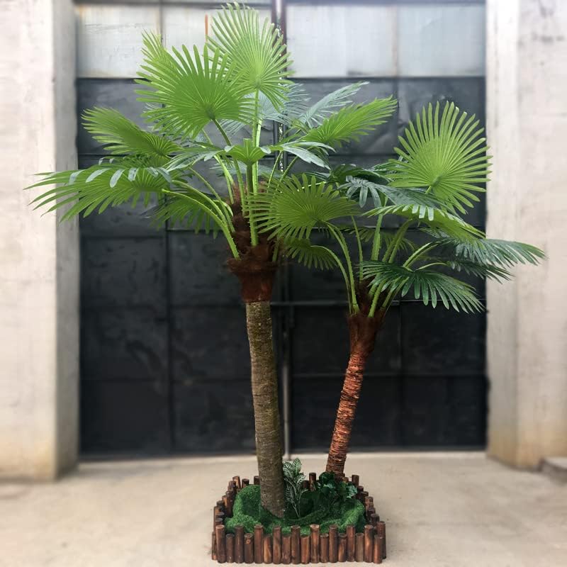 Simulated Coconut Tree Artificial Fiberglass Fake Green Plant Fan Sunflower Tree Indoor and Outdoor Palm Tree Betel Nut Phoenix Tail Sunflower 1.8m+2.3m