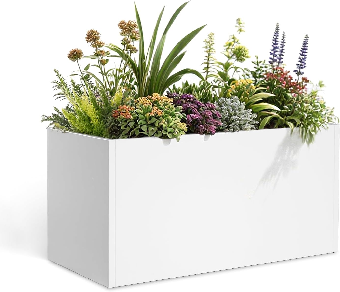 Steel Planter 36" x 12" x 16" Metal Rectangle Outdoor Planter Black Powder Coated Flower Box Metallic Heavy Pot Indoor & Outdoor, Commercial & Residential (L36 x W12 x D16, Black)