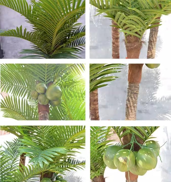 Simulated Coconut Tree Artificial Fiberglass Fake Green Plant Fan Sunflower Tree Indoor and Outdoor Palm Tree Betel Nut Phoenix Tail Sunflower 1.8m+2.3m