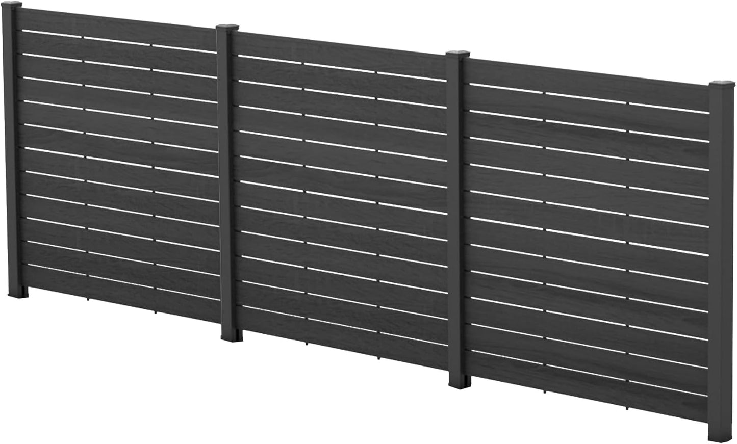 Kozyard 50" W x 48" H Outdoor Privacy Screens Aluminum Post, Air Conditioner Fence Panels, Pool Equipment Enclosure, Trash Can Screens Fence Kit for Outside Backyard Patio (Black/4Panels)