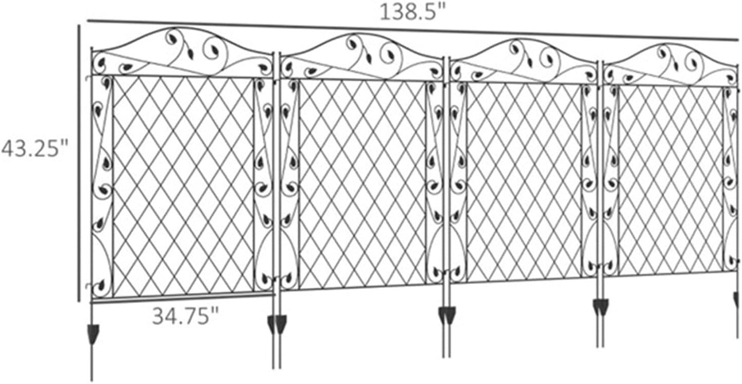 Garden Fence, Outdoor Courtyard Fence, Outdoor Fence Flower Bed, Indoor Balcony Decoration, Lawn Flower Fence