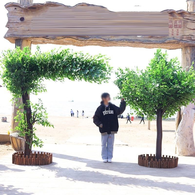 Fake Tree Simulation Tree Large Simulation Banyan Tree Interior Decoration Tree Floor Living Room Plant Artificial Big Tree Hotel Green Plant(HxW 2mx1.6m)