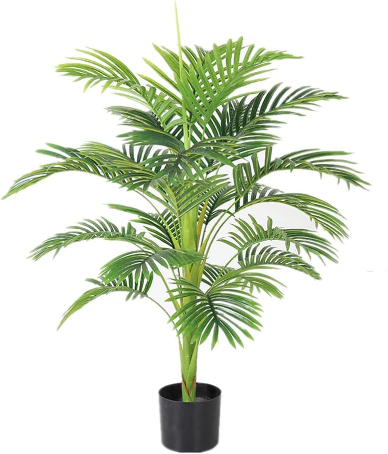 Artificial Trees Artificial Areca Palm Plant Potted Fake Palm Tree with Heavy Base for Indoor Outdoor Modern Home Office Decoration Simulated Pine