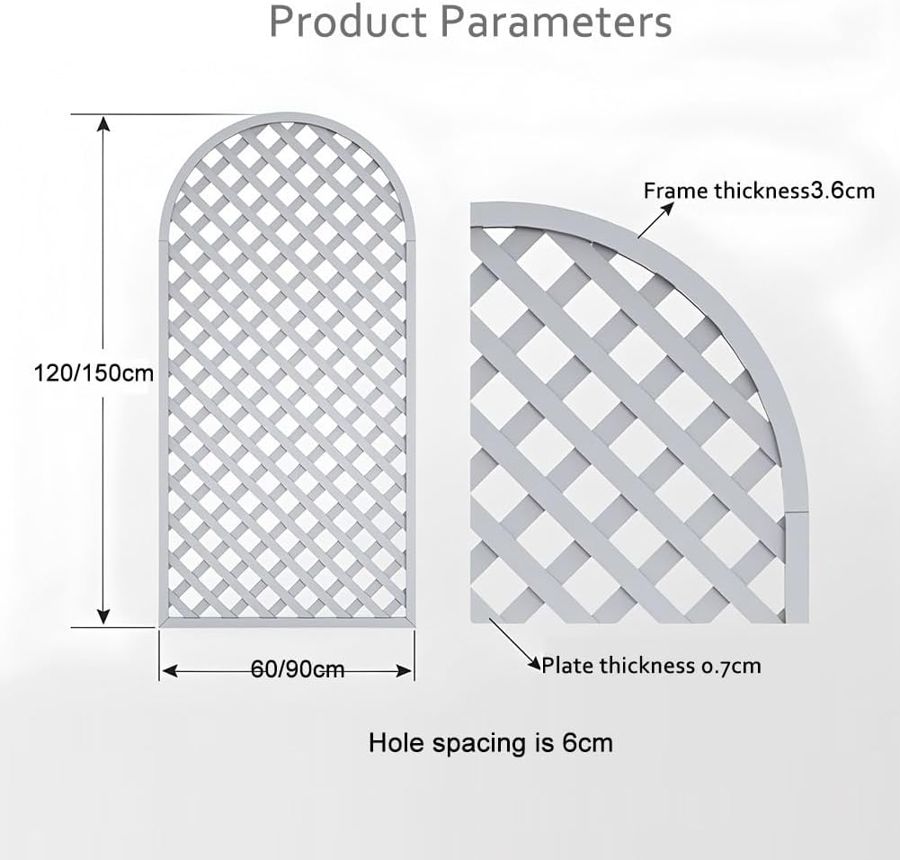 Outdoor Privacy Screens, Freestanding Splicable Decoration Fence, Garden Courtyard Fence Grid Partition, for Climbing Plants Outdoor(Gray,60x120 cm)