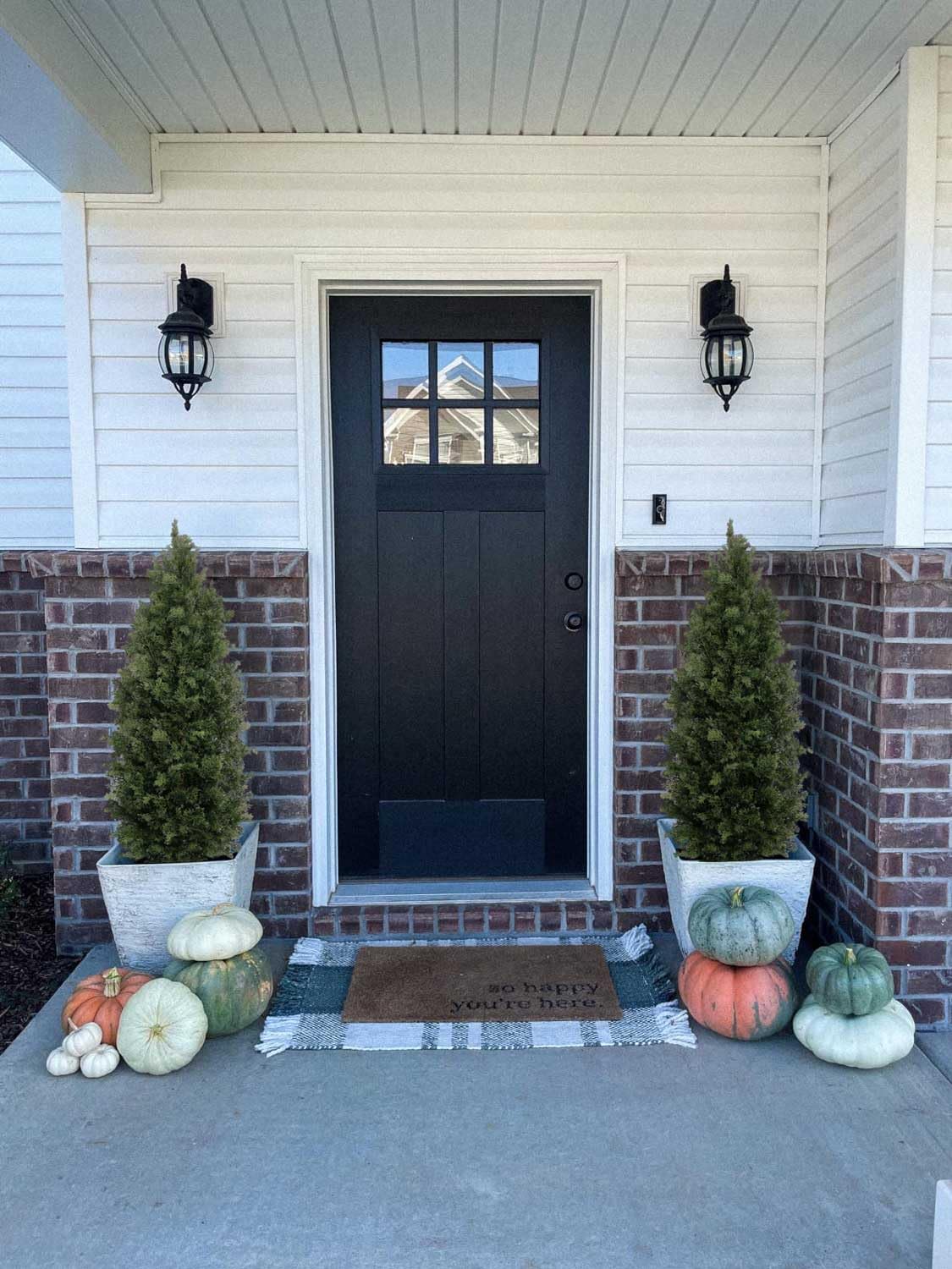 Aveyas 5ft Artificial Cedar Topiary Trees for Outdoor Front Porch Door, 5 Feet Faux Potted Plants Evergreen Fake Pine Cypress Tree for Outside Home Decor (5 ft Tall) - Set of 2 Pack