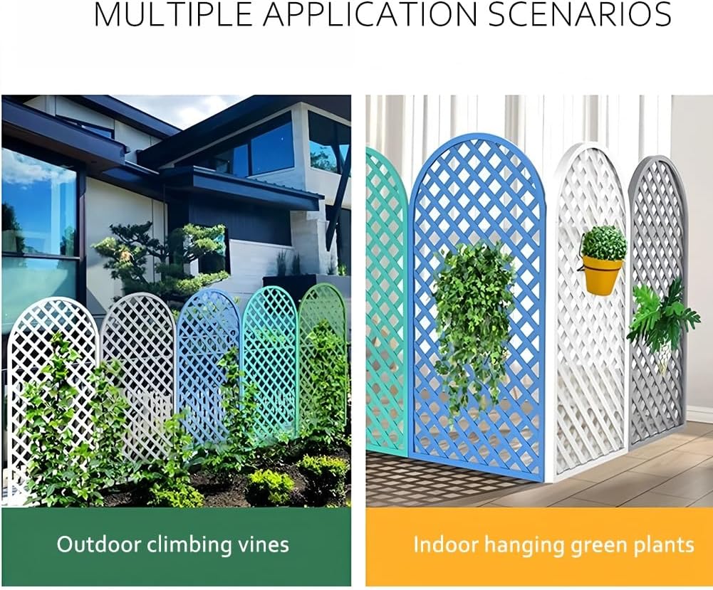 Outdoor Privacy Screens, Freestanding Splicable Decoration Fence, Garden Courtyard Fence Grid Partition, for Climbing Plants Outdoor(Gray,60x120 cm)