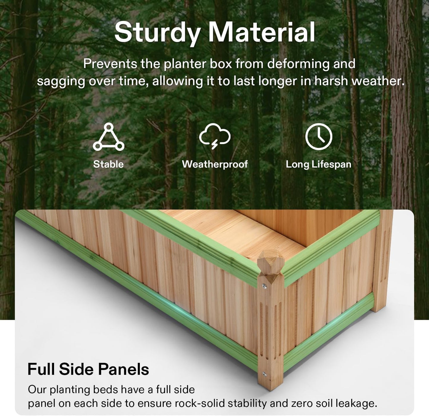 VIVOSUN 3.6 x 1.3Ft Wooden Raised Garden Bed, 43.5 x 16 x 14 Inches, Outdoor Wood Planter Box with Screwdriver and a Liner for Garden, Patio, Balcony, Backyard and Outdoors
