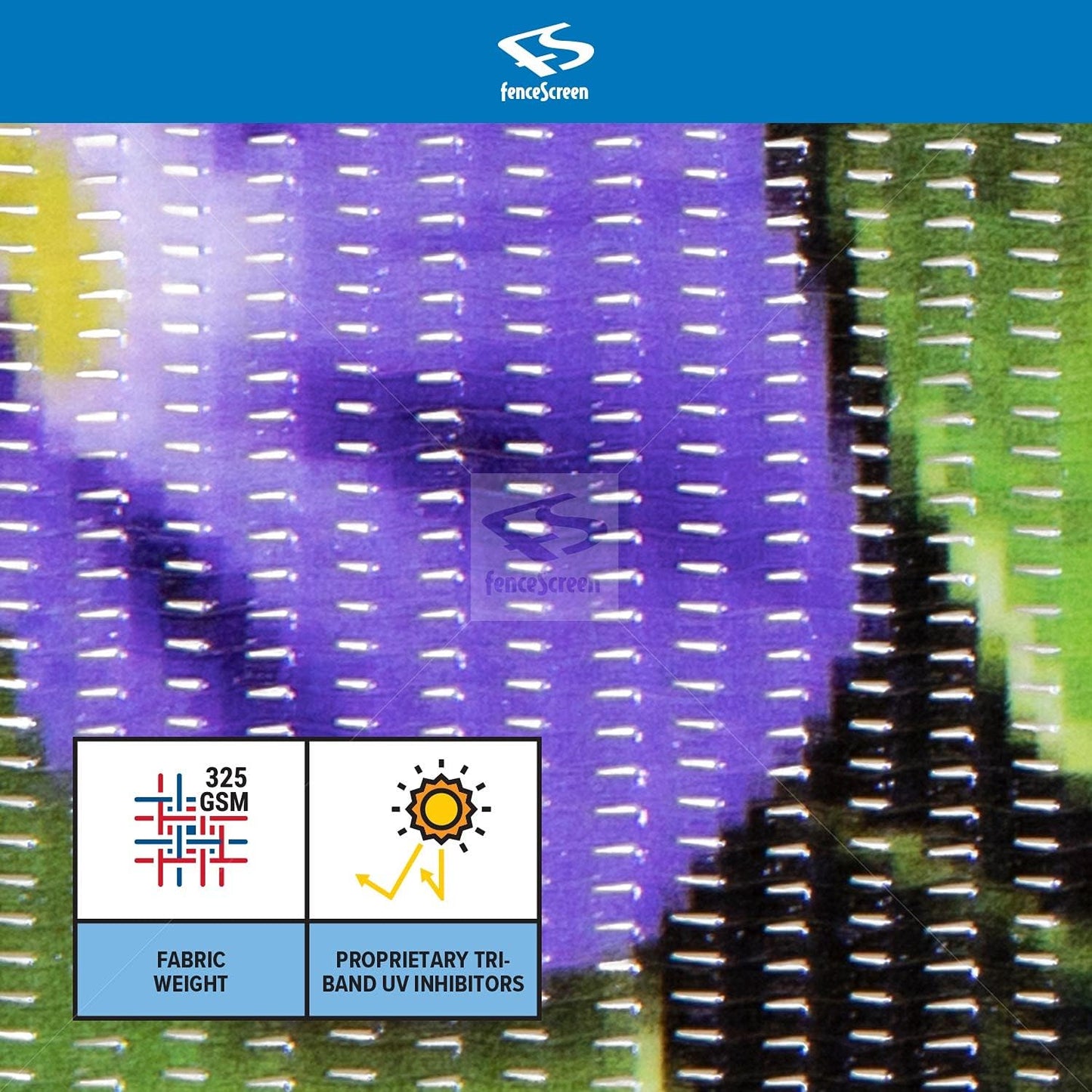 Morning Glory Purple Scenic Designer Fence Screen (6ft x 25ft)