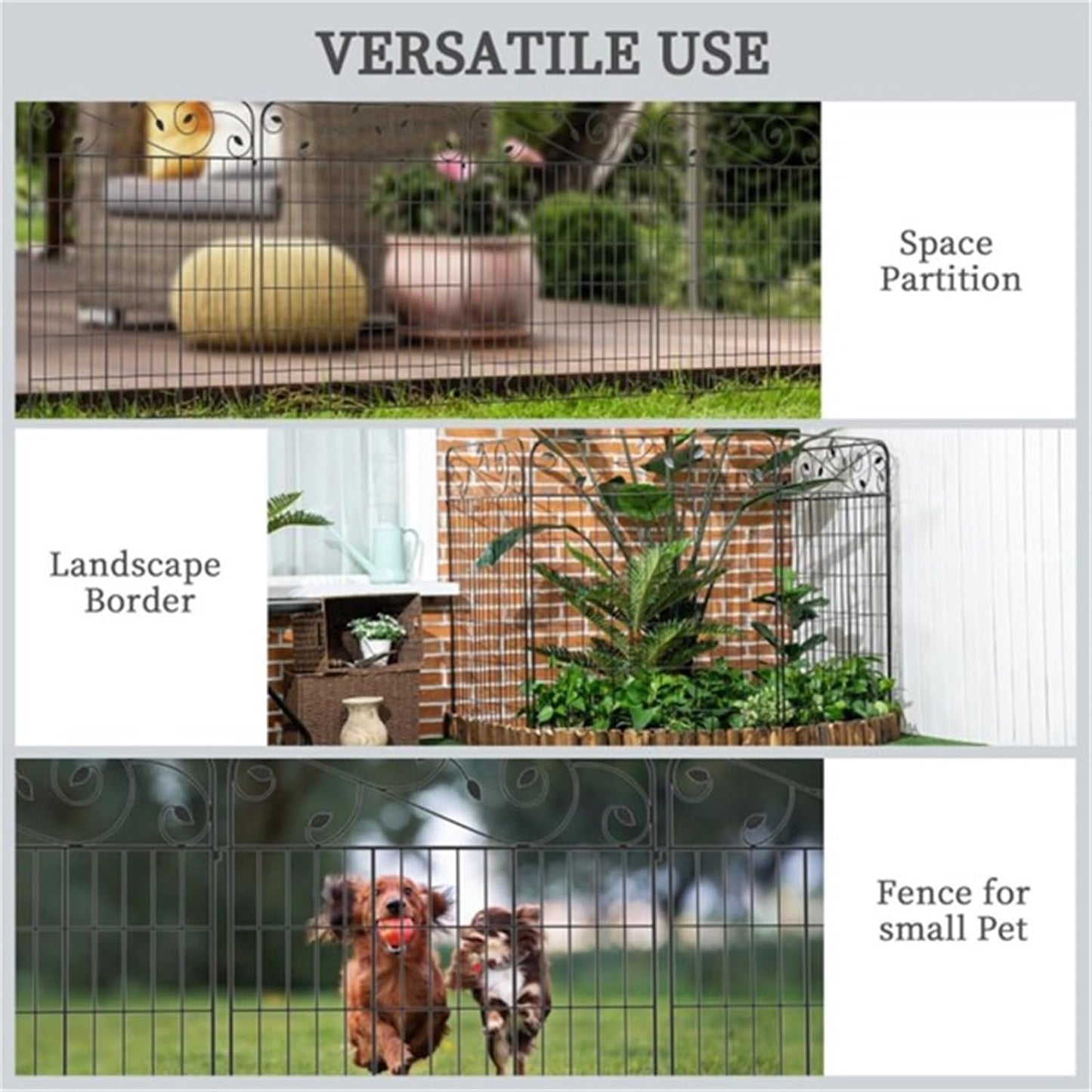 Garden Fence, Outdoor Courtyard Fence, Outdoor Fence Flower Bed, Indoor Balcony Decoration, Lawn Flower Fence
