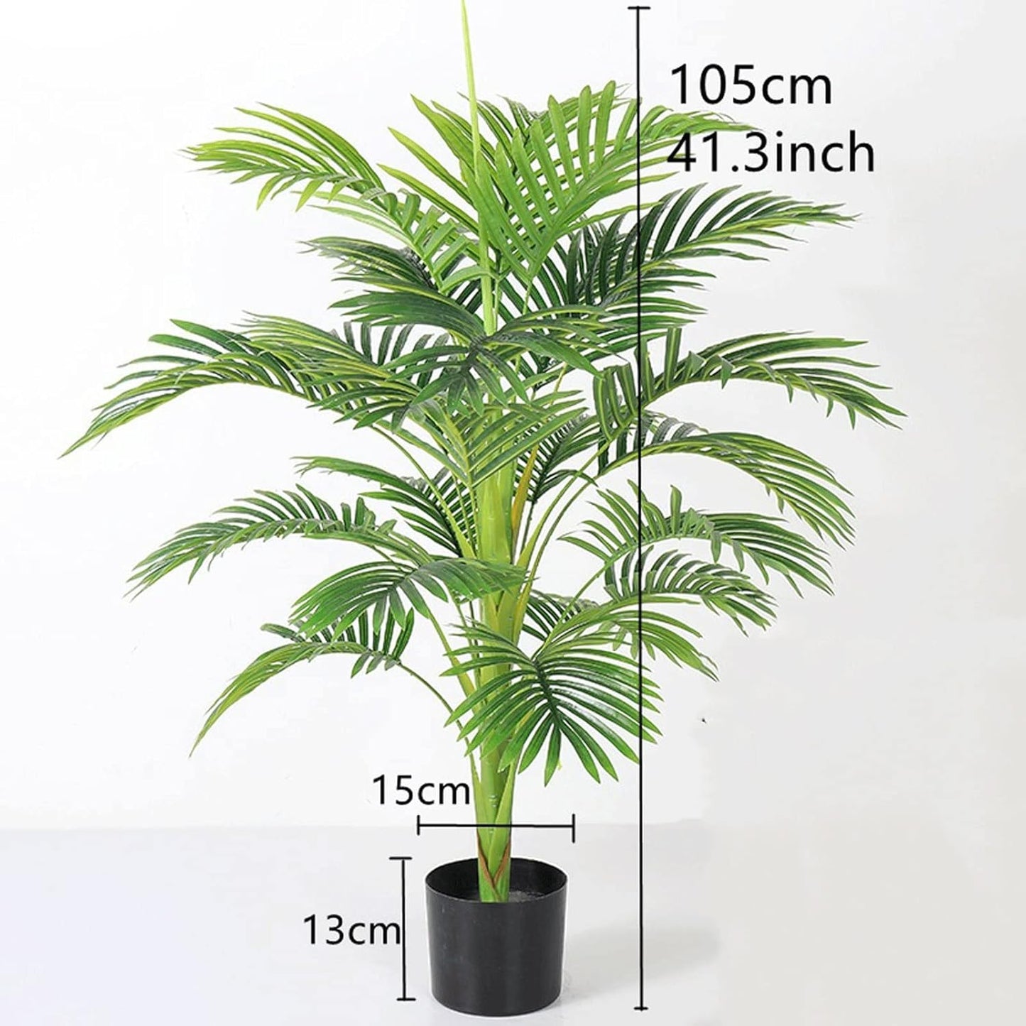 Artificial Trees Artificial Areca Palm Plant Potted Fake Palm Tree with Heavy Base for Indoor Outdoor Modern Home Office Decoration Simulated Pine,