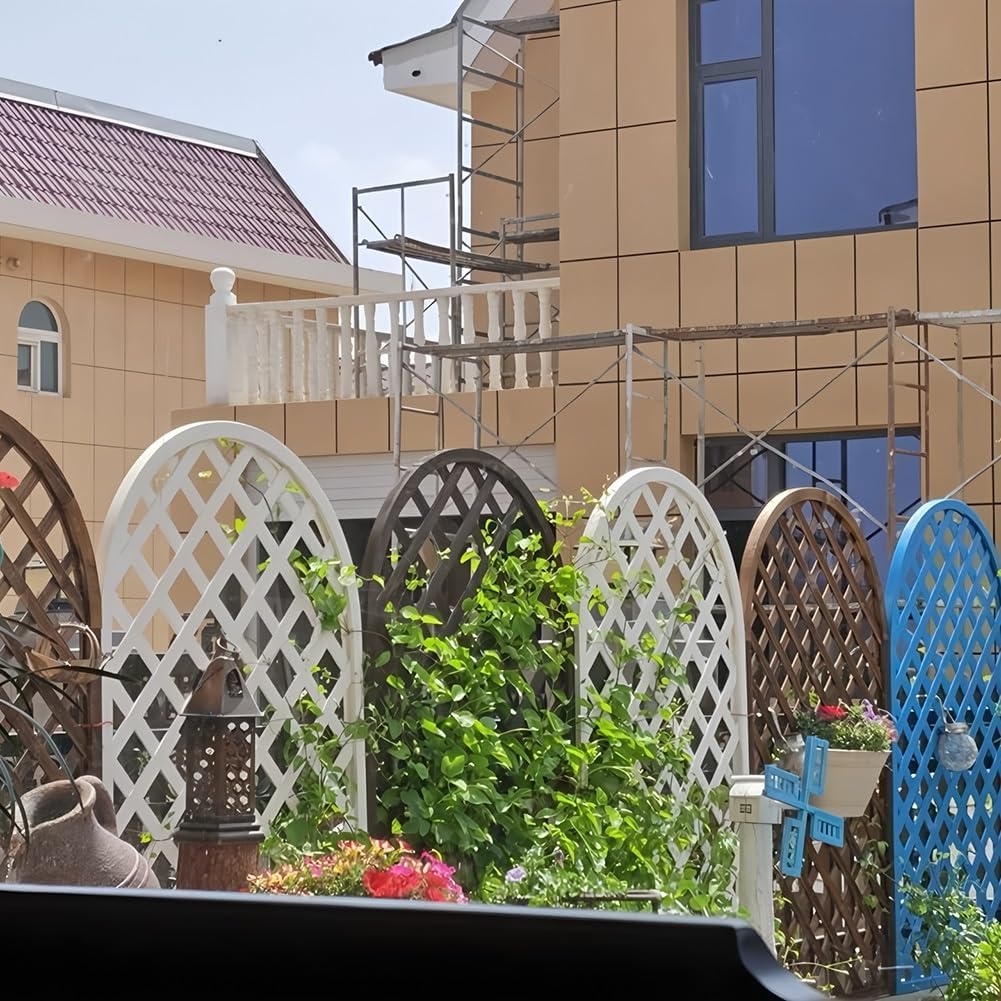Outdoor Privacy Screens, Freestanding Splicable Decoration Fence, Garden Courtyard Fence Grid Partition, for Climbing Plants Outdoor(Gray,60x120 cm)