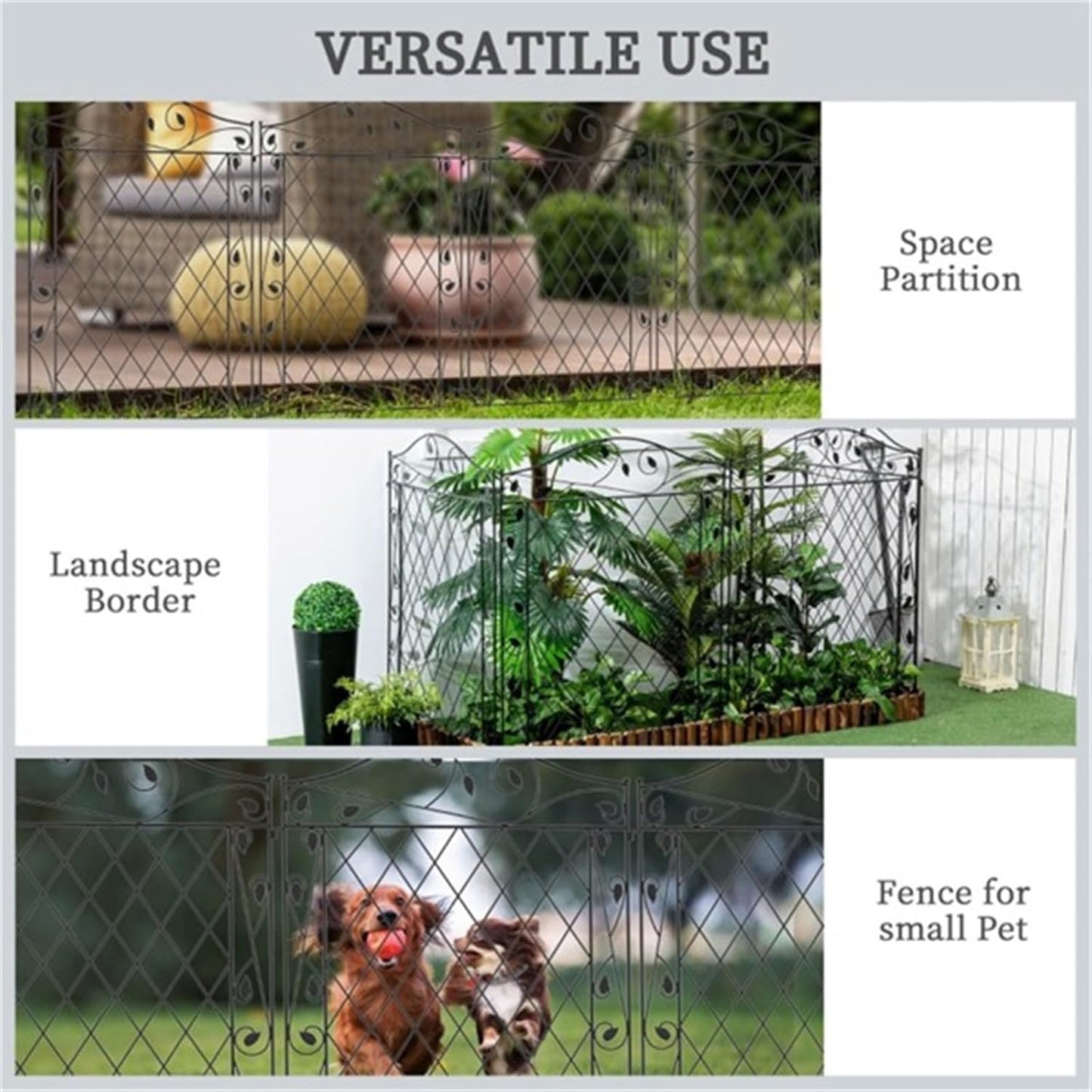Garden Fence, Outdoor Courtyard Fence, Outdoor Fence Flower Bed, Indoor Balcony Decoration, Lawn Flower Fence