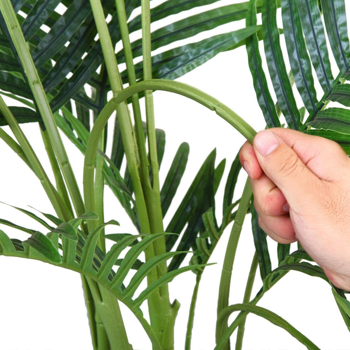 Artificial Trees Artificial Areca Palm Plant Potted Fake Palm Tree with Heavy Base for Indoor Outdoor Modern Home Office Decoration Simulated Pine,