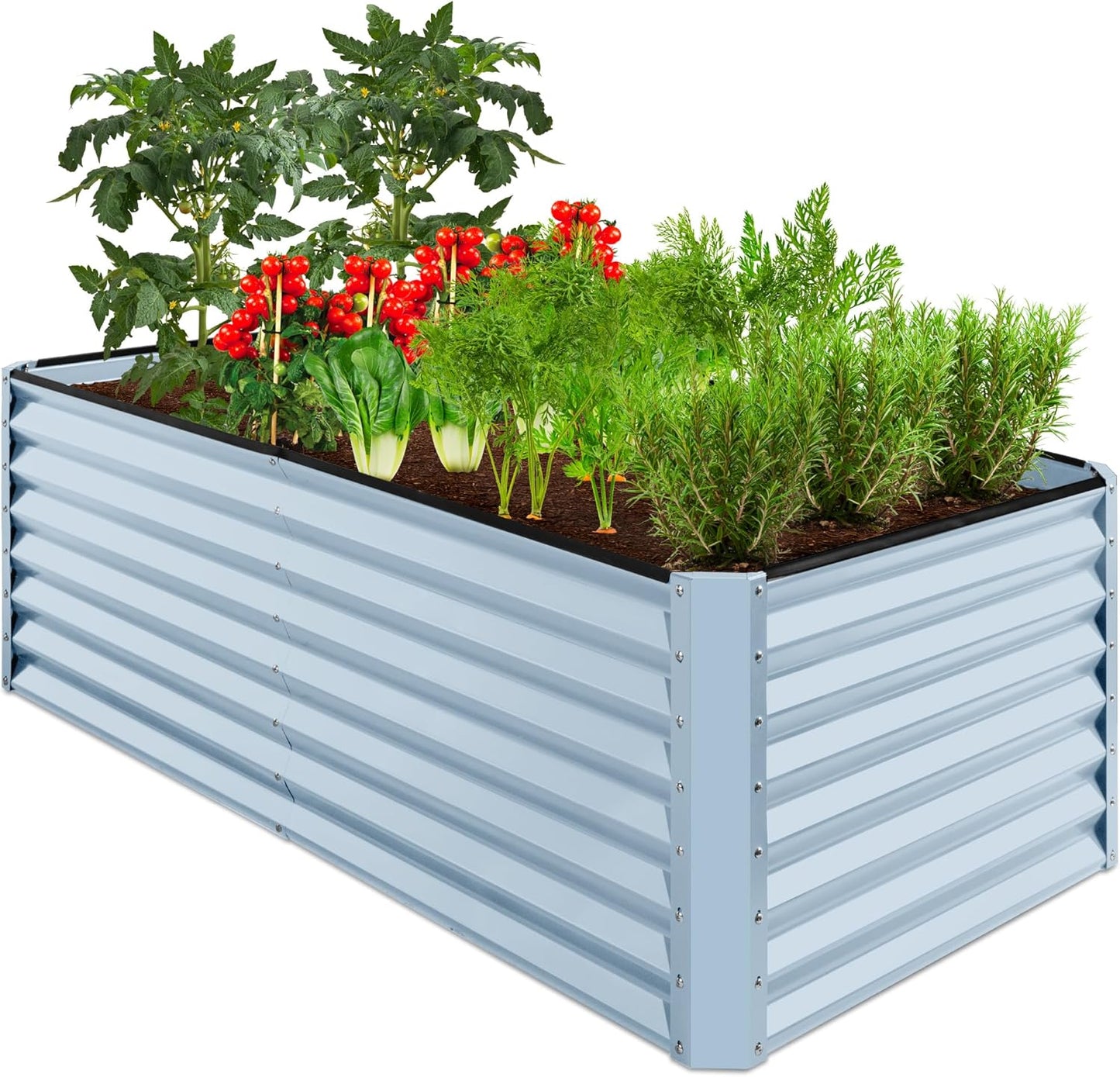 Best Choice Products 6x3x2ft Outdoor Metal Raised Garden Bed, Deep Root Box Planter for Vegetables, Flowers, Herbs, and Succulents w/ 269 Gallon Capacity - Gray