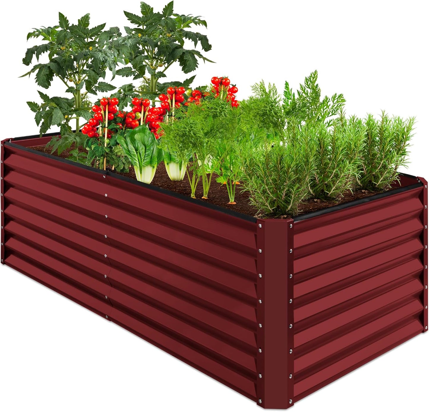 Best Choice Products 6x3x2ft Outdoor Metal Raised Garden Bed, Deep Root Box Planter for Vegetables, Flowers, Herbs, and Succulents w/ 269 Gallon Capacity - Gray