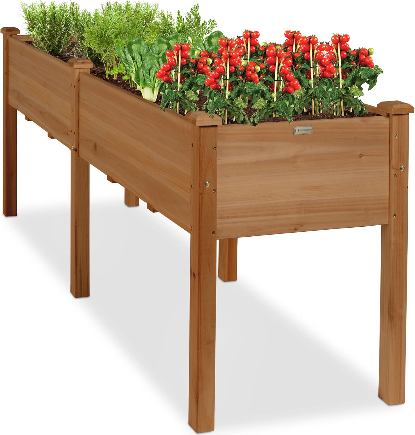 Best Choice Products 48 x 24 x 30 Inches Raised Garden Bed, Elevated Wood Planter Box Stand for Backyard, Patio, Balcony with Bed Liner, 200 Pound Capacity - Natural