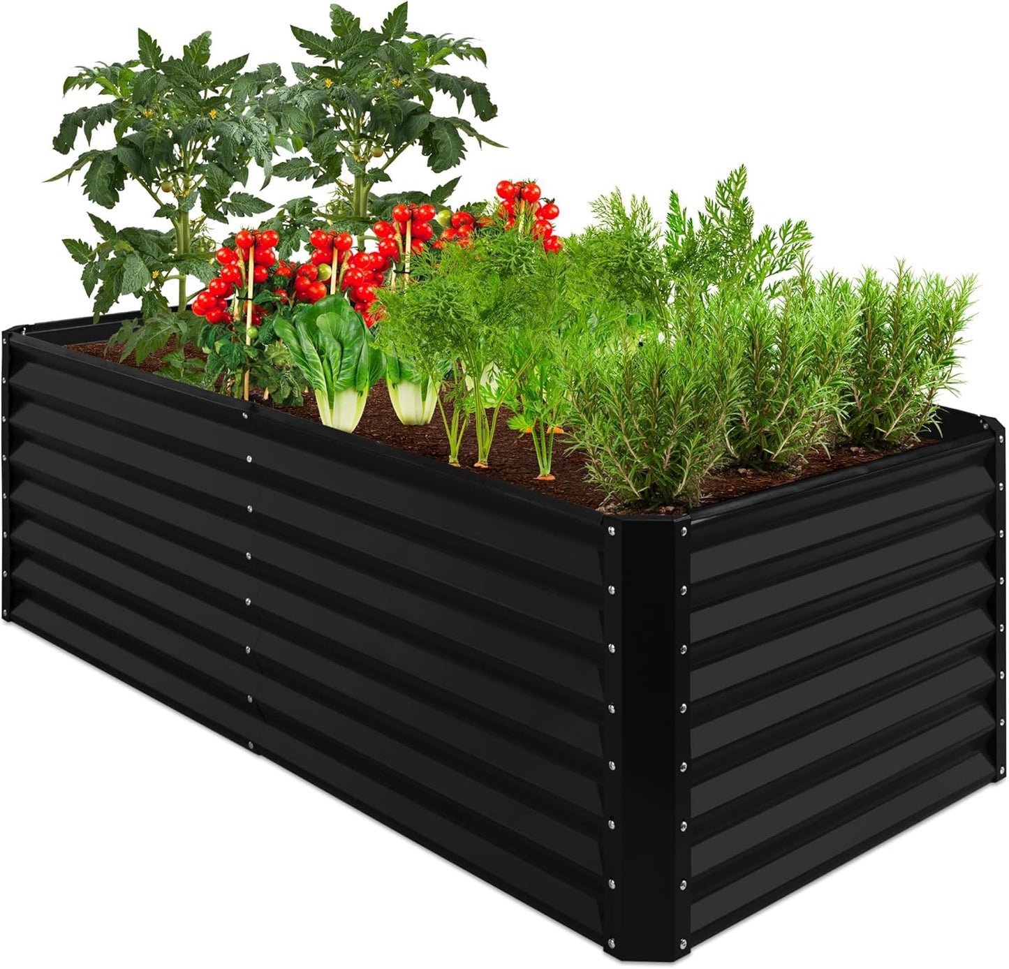 Best Choice Products 6x3x2ft Outdoor Metal Raised Garden Bed, Deep Root Box Planter for Vegetables, Flowers, Herbs, and Succulents w/ 269 Gallon Capacity - Gray