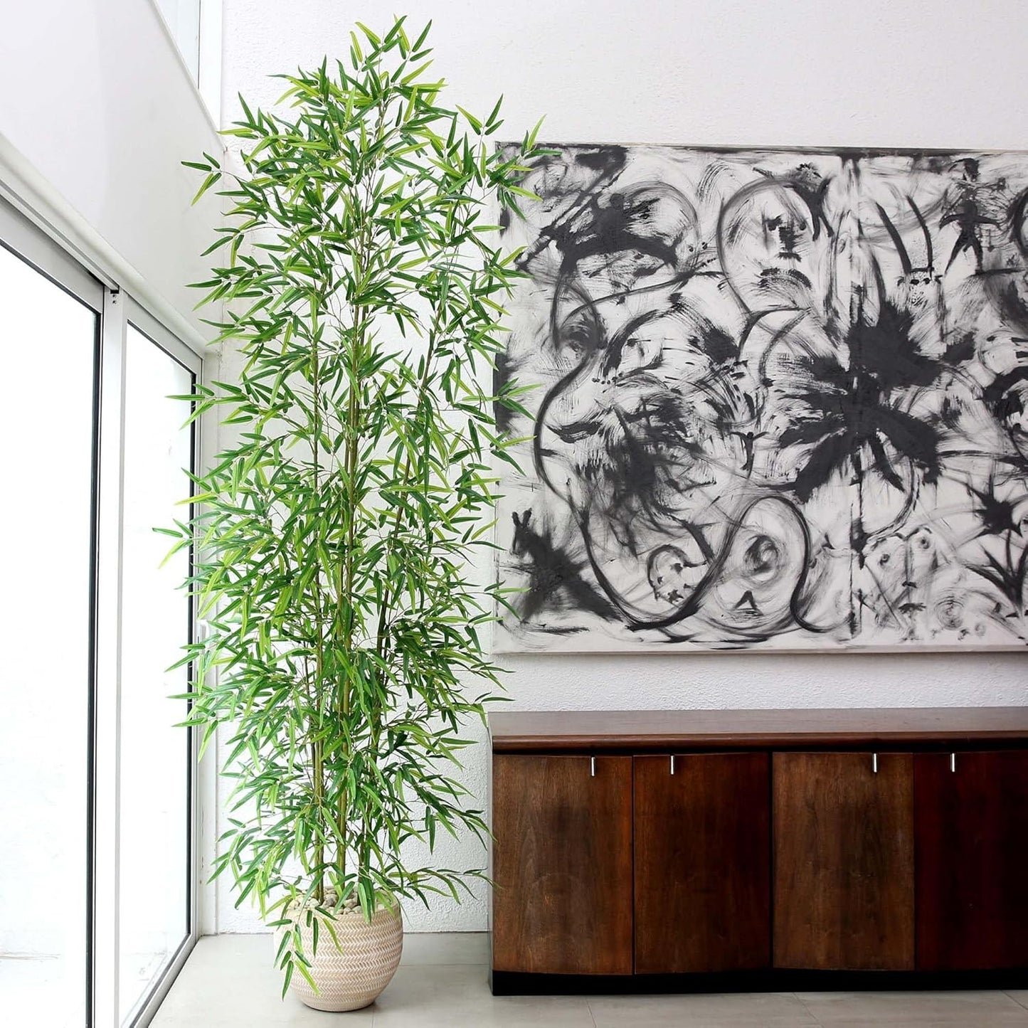 Nearly Natural 9ft. Artificial Green Bamboo Tree