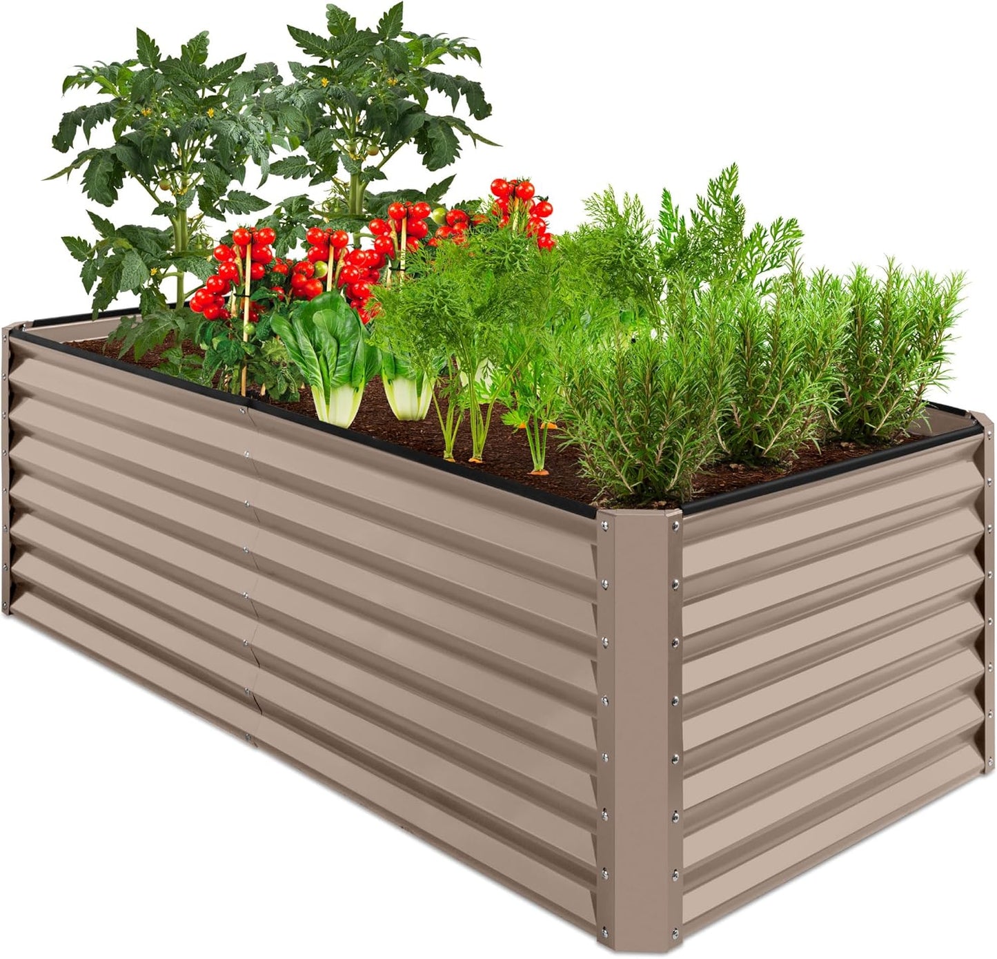 Best Choice Products 6x3x2ft Outdoor Metal Raised Garden Bed, Deep Root Box Planter for Vegetables, Flowers, Herbs, and Succulents w/ 269 Gallon Capacity - Gray