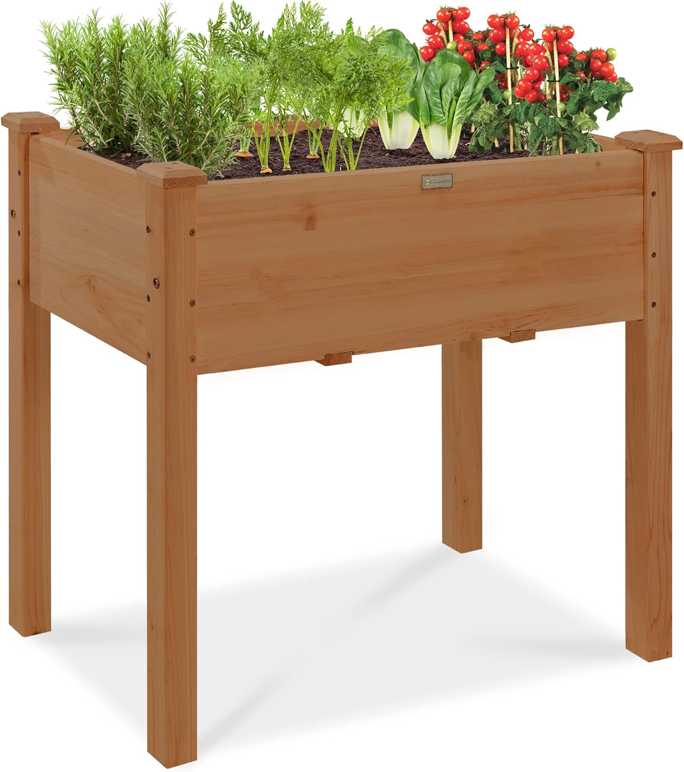 Best Choice Products 48 x 24 x 30 Inches Raised Garden Bed, Elevated Wood Planter Box Stand for Backyard, Patio, Balcony with Bed Liner, 200 Pound Capacity - Natural