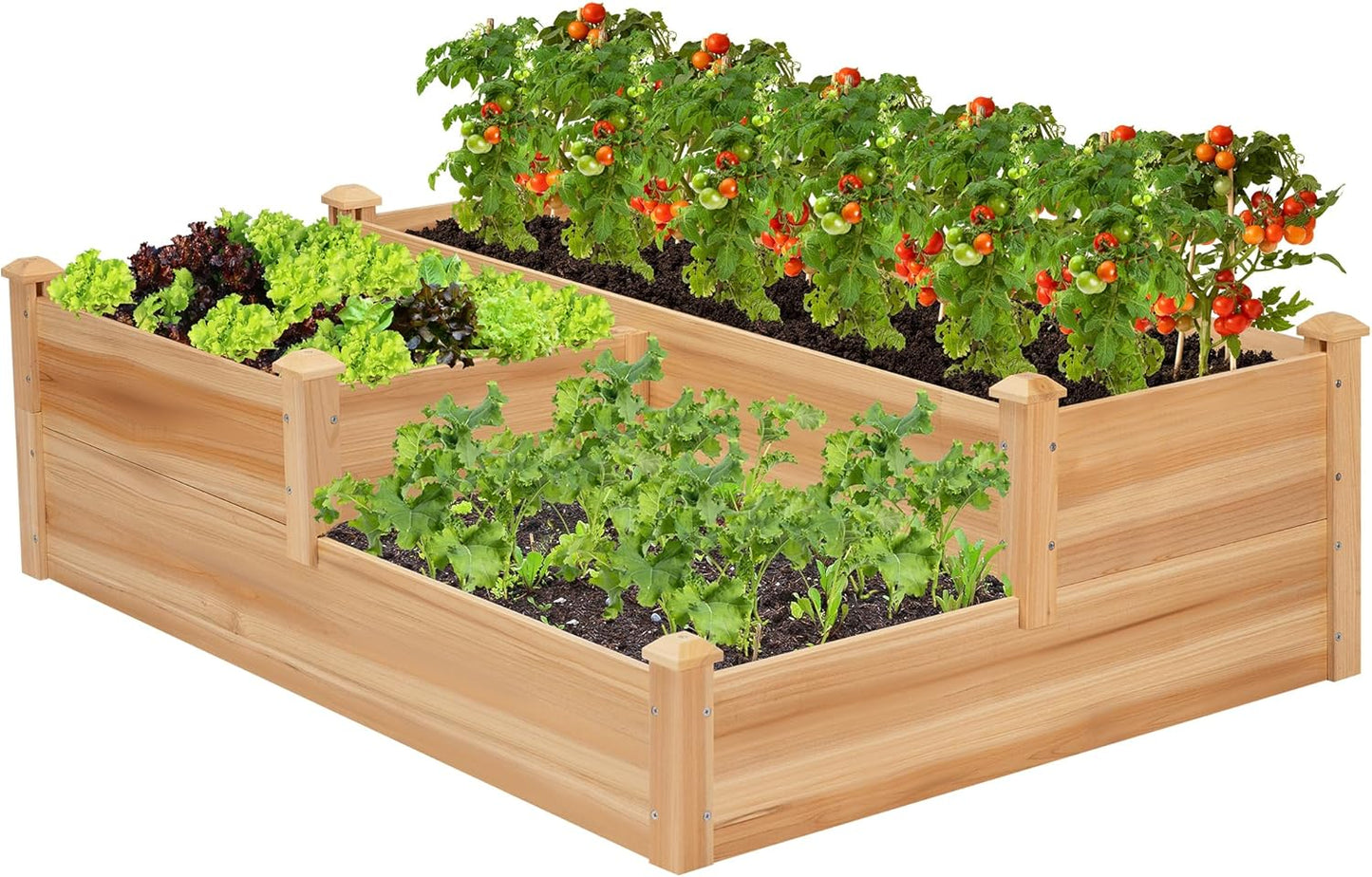 VIVOSUN 3.6 x 1.3Ft Wooden Raised Garden Bed, 43.5 x 16 x 14 Inches, Outdoor Wood Planter Box with Screwdriver and a Liner for Garden, Patio, Balcony, Backyard and Outdoors