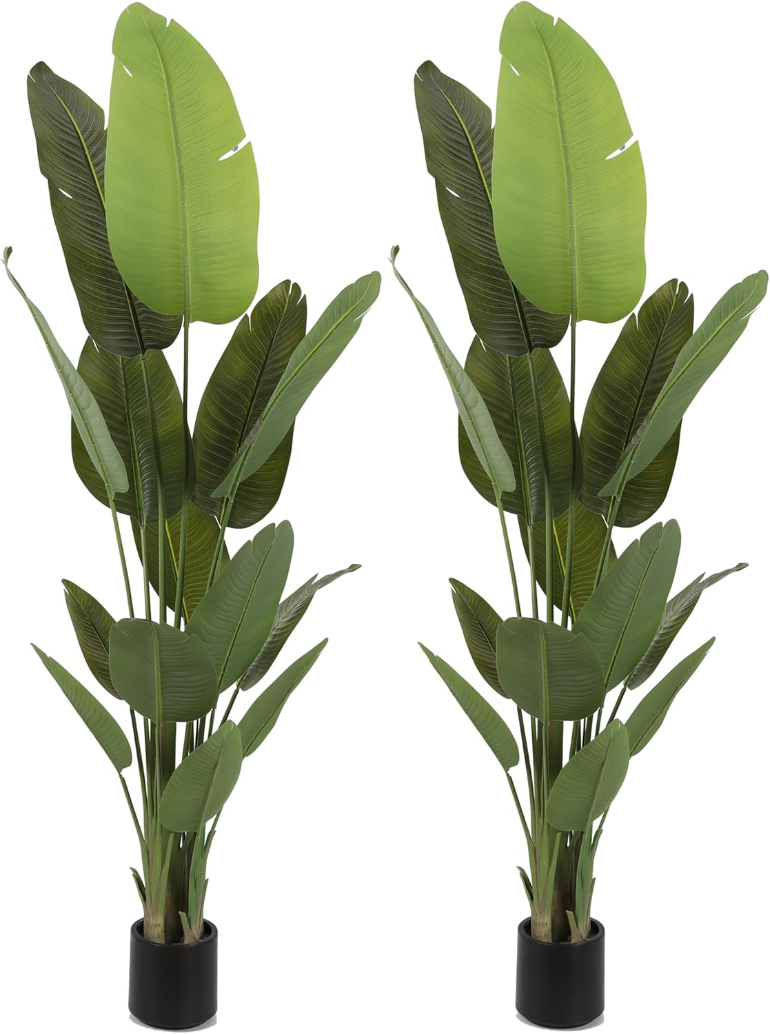 Large Artificial Plants Indoor 7.2Ft Silk Bird of Paradise Big Tall Fake Tree Faux Green Silk Floor Potted Plants for Home Living Room Bedroom Office Decor (2 Pack)…