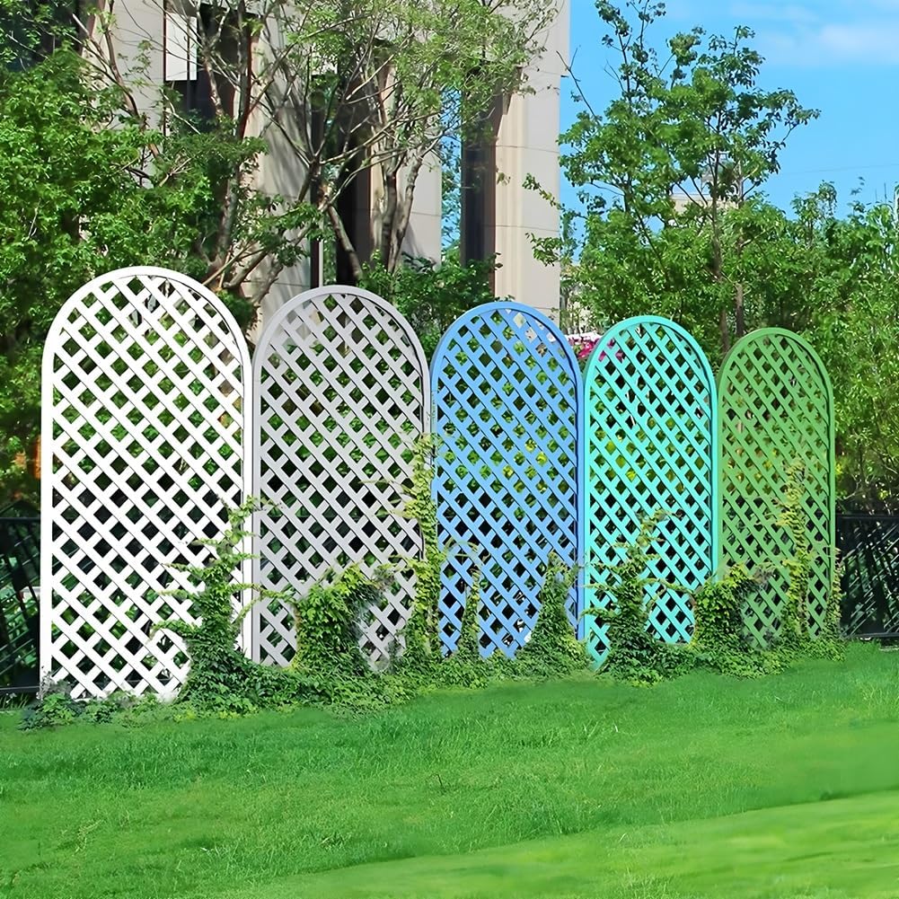 Outdoor Privacy Screens, Freestanding Splicable Decoration Fence, Garden Courtyard Fence Grid Partition, for Climbing Plants Outdoor(Gray,60x120 cm)