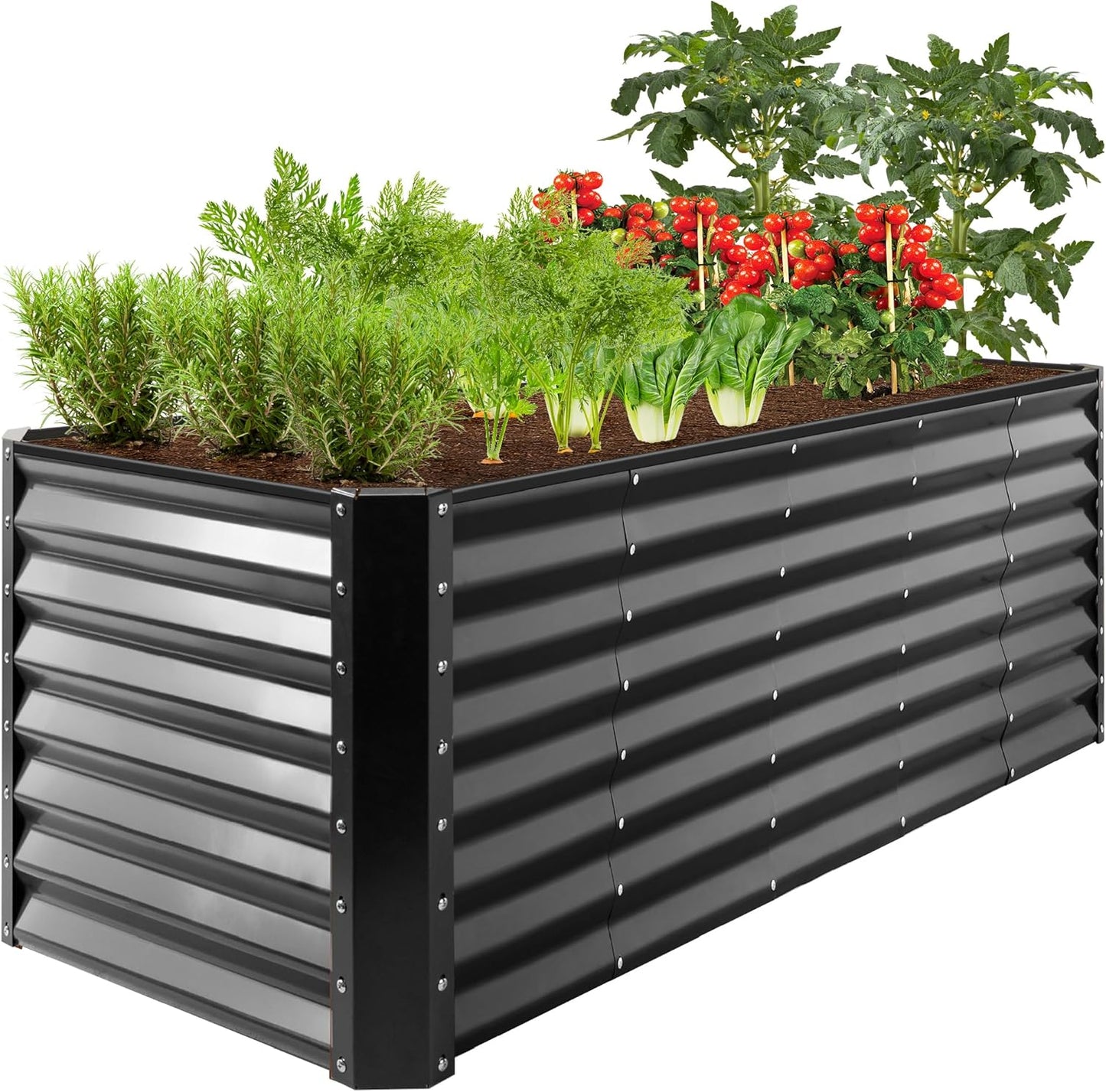 Best Choice Products 6x3x2ft Outdoor Metal Raised Garden Bed, Deep Root Box Planter for Vegetables, Flowers, Herbs, and Succulents w/ 269 Gallon Capacity - Gray