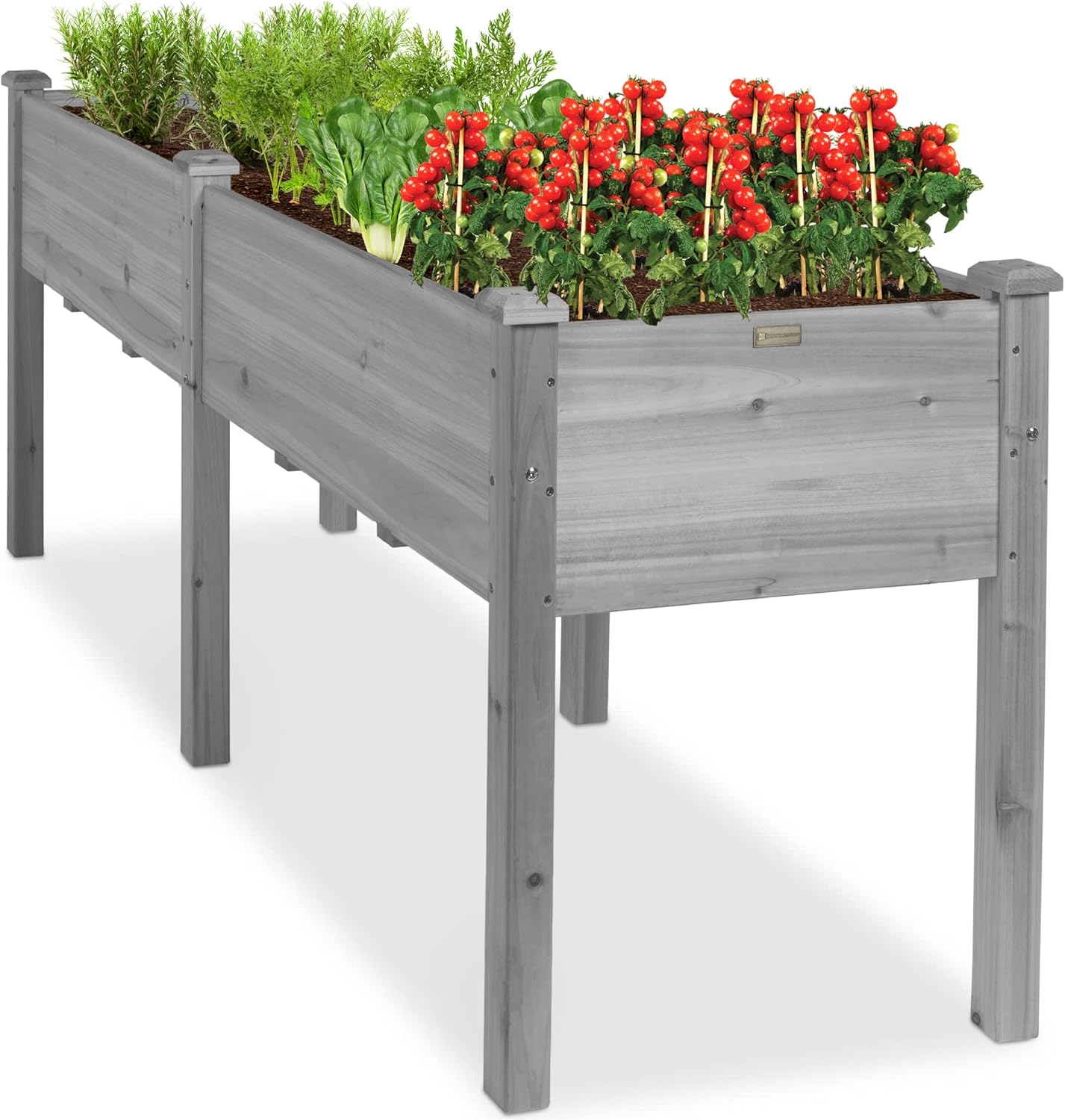 Best Choice Products 48 x 24 x 30 Inches Raised Garden Bed, Elevated Wood Planter Box Stand for Backyard, Patio, Balcony with Bed Liner, 200 Pound Capacity - Natural