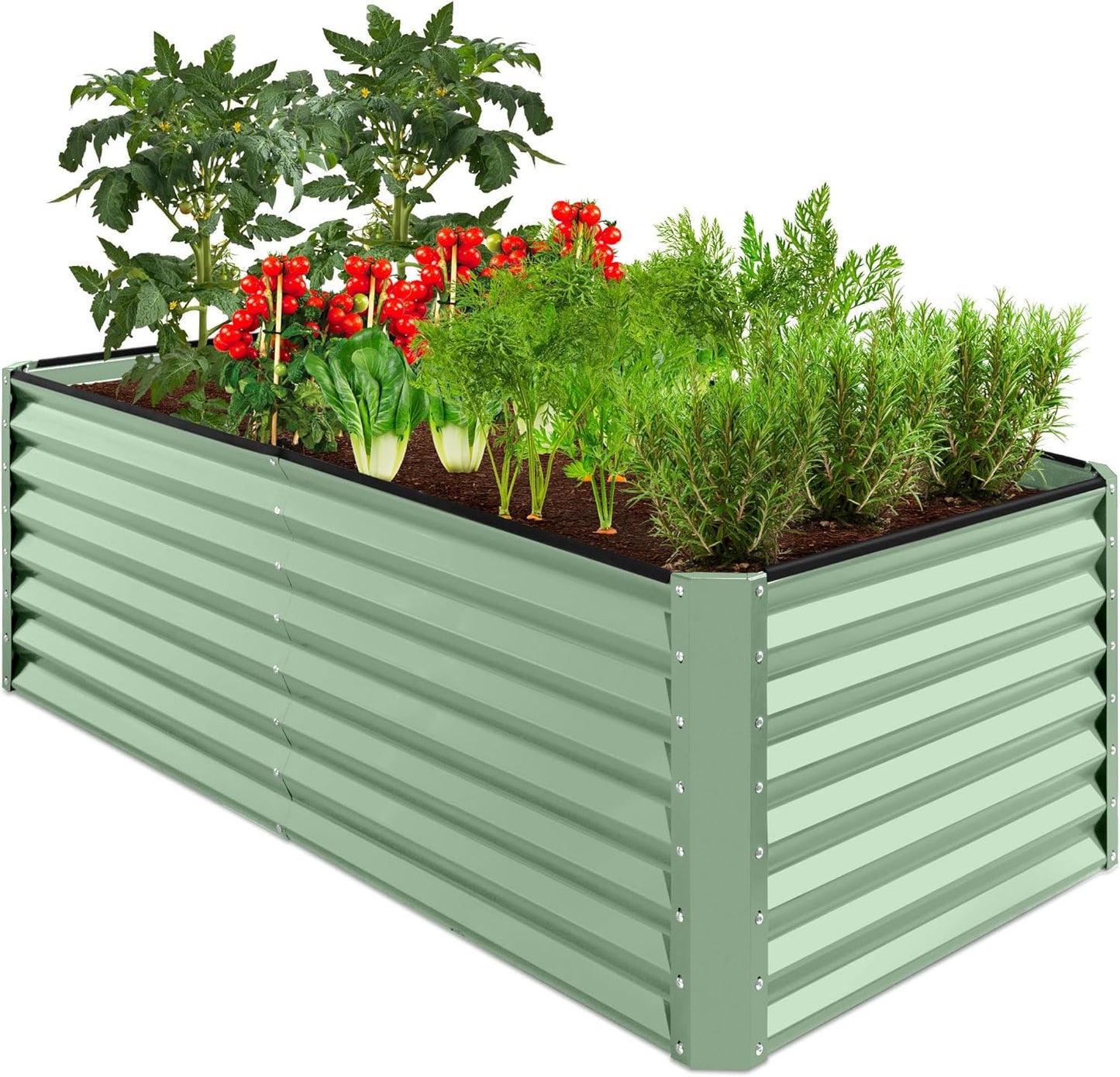 Best Choice Products 6x3x2ft Outdoor Metal Raised Garden Bed, Deep Root Box Planter for Vegetables, Flowers, Herbs, and Succulents w/ 269 Gallon Capacity - Gray