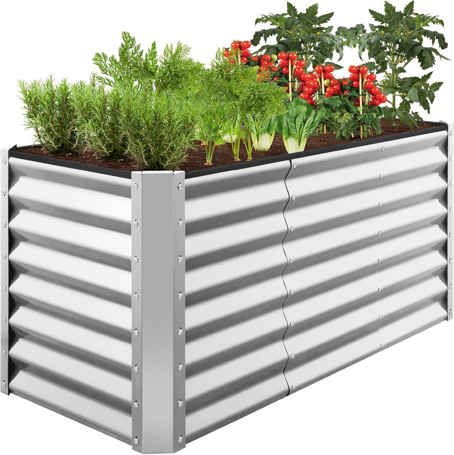 Best Choice Products 6x3x2ft Outdoor Metal Raised Garden Bed, Deep Root Box Planter for Vegetables, Flowers, Herbs, and Succulents w/ 269 Gallon Capacity - Gray
