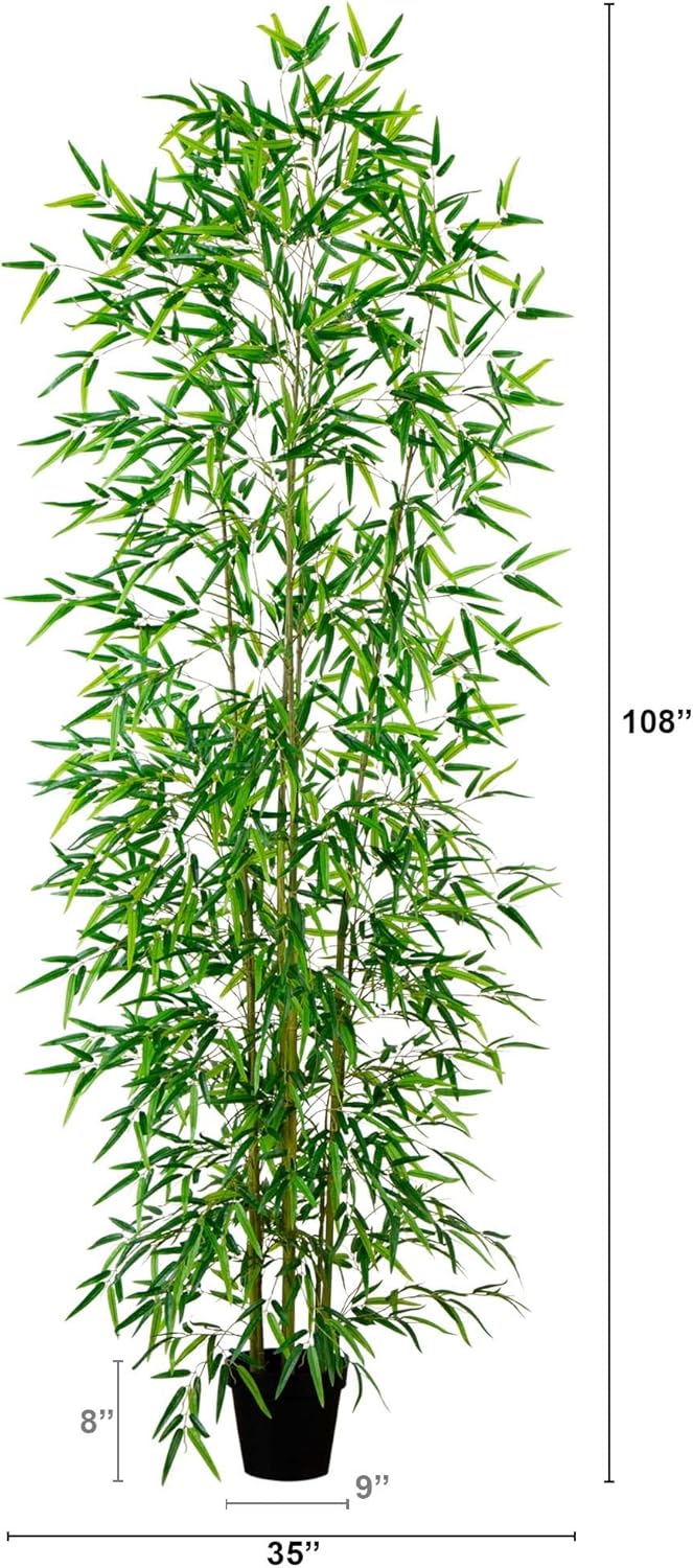 Nearly Natural 9ft. Artificial Green Bamboo Tree