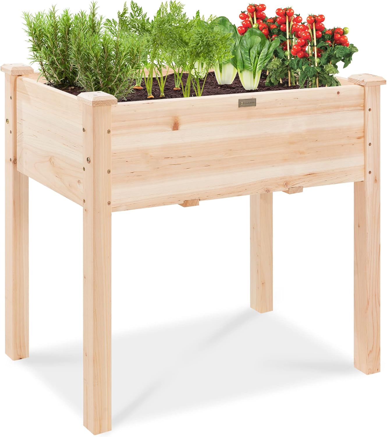 Best Choice Products 48 x 24 x 30 Inches Raised Garden Bed, Elevated Wood Planter Box Stand for Backyard, Patio, Balcony with Bed Liner, 200 Pound Capacity - Natural