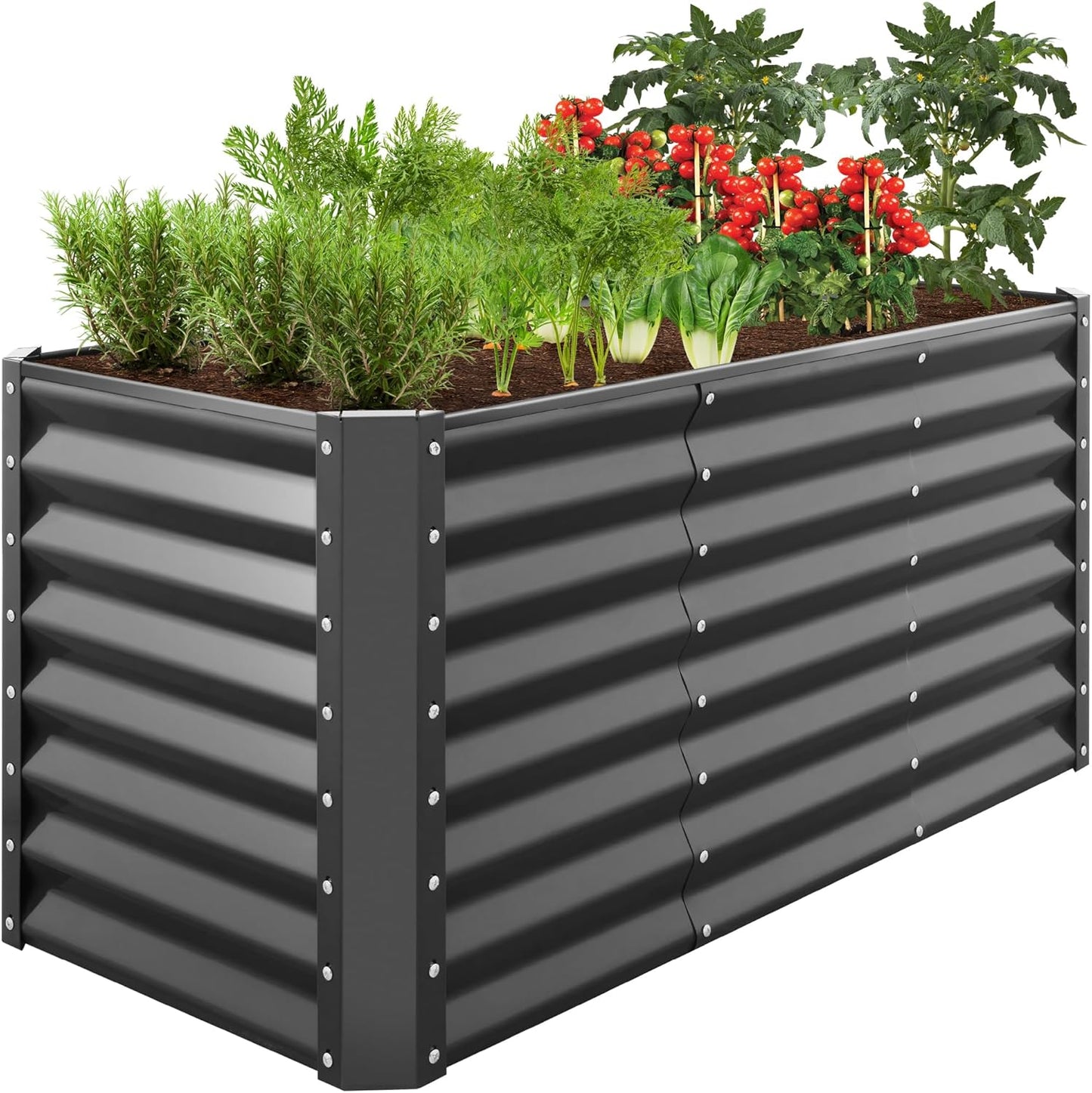 Best Choice Products 6x3x2ft Outdoor Metal Raised Garden Bed, Deep Root Box Planter for Vegetables, Flowers, Herbs, and Succulents w/ 269 Gallon Capacity - Gray