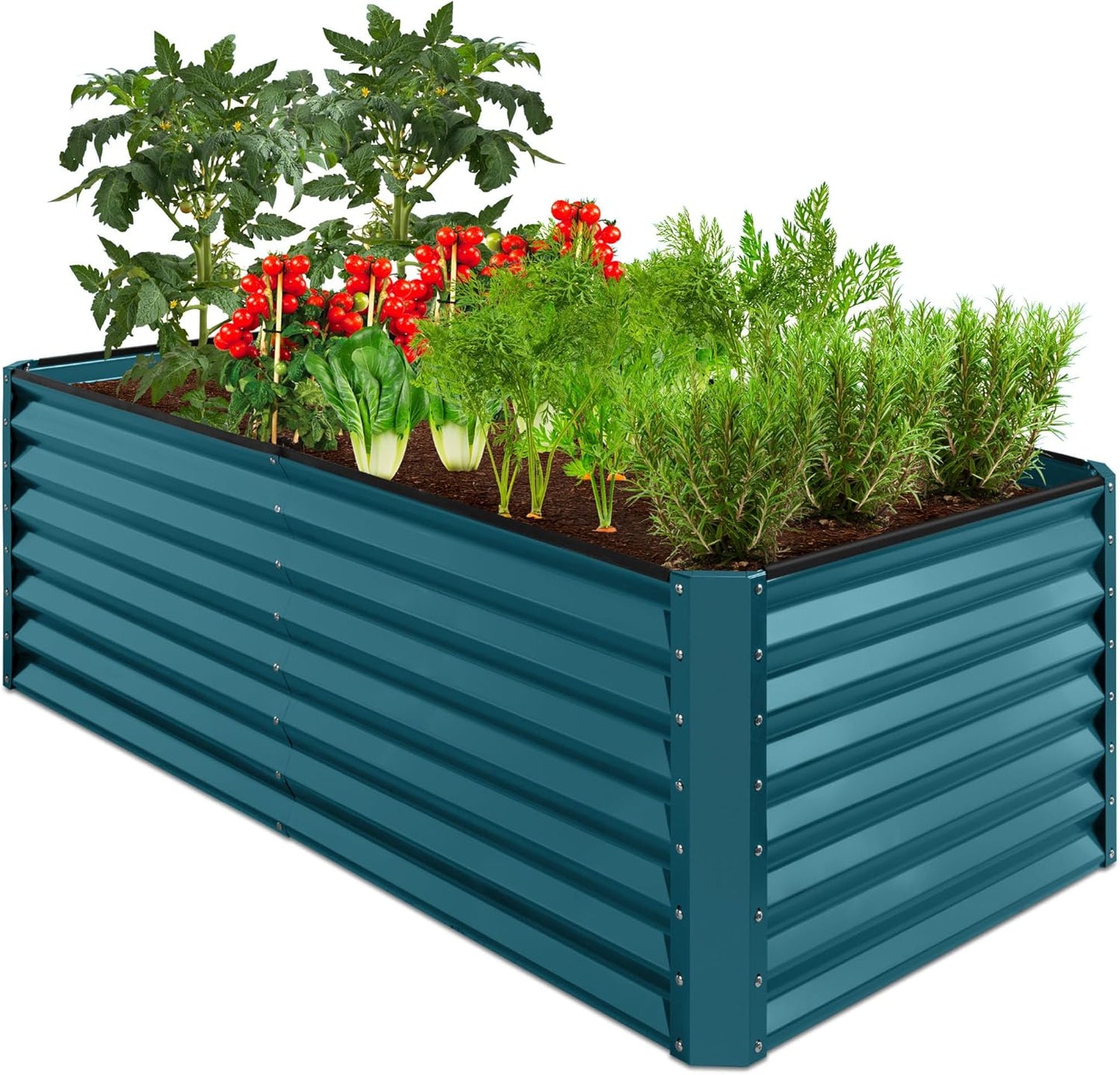 Best Choice Products 6x3x2ft Outdoor Metal Raised Garden Bed, Deep Root Box Planter for Vegetables, Flowers, Herbs, and Succulents w/ 269 Gallon Capacity - Gray