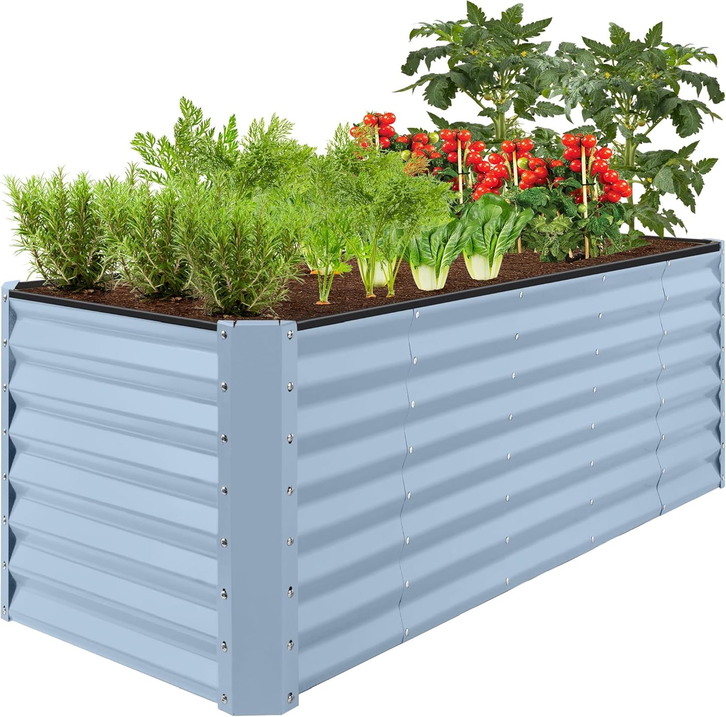 Best Choice Products 6x3x2ft Outdoor Metal Raised Garden Bed, Deep Root Box Planter for Vegetables, Flowers, Herbs, and Succulents w/ 269 Gallon Capacity - Gray