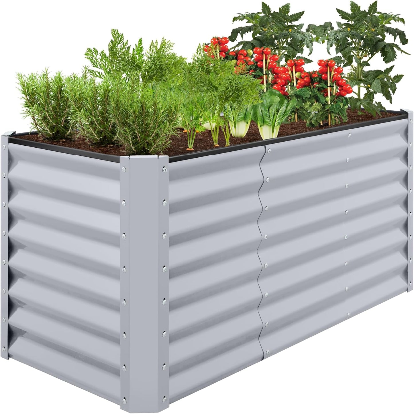 Best Choice Products 6x3x2ft Outdoor Metal Raised Garden Bed, Deep Root Box Planter for Vegetables, Flowers, Herbs, and Succulents w/ 269 Gallon Capacity - Gray