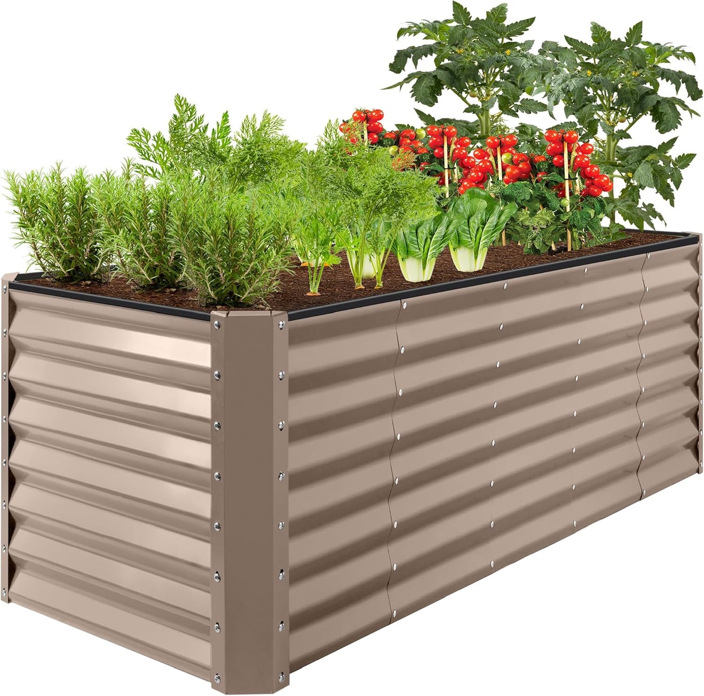 Best Choice Products 6x3x2ft Outdoor Metal Raised Garden Bed, Deep Root Box Planter for Vegetables, Flowers, Herbs, and Succulents w/ 269 Gallon Capacity - Gray