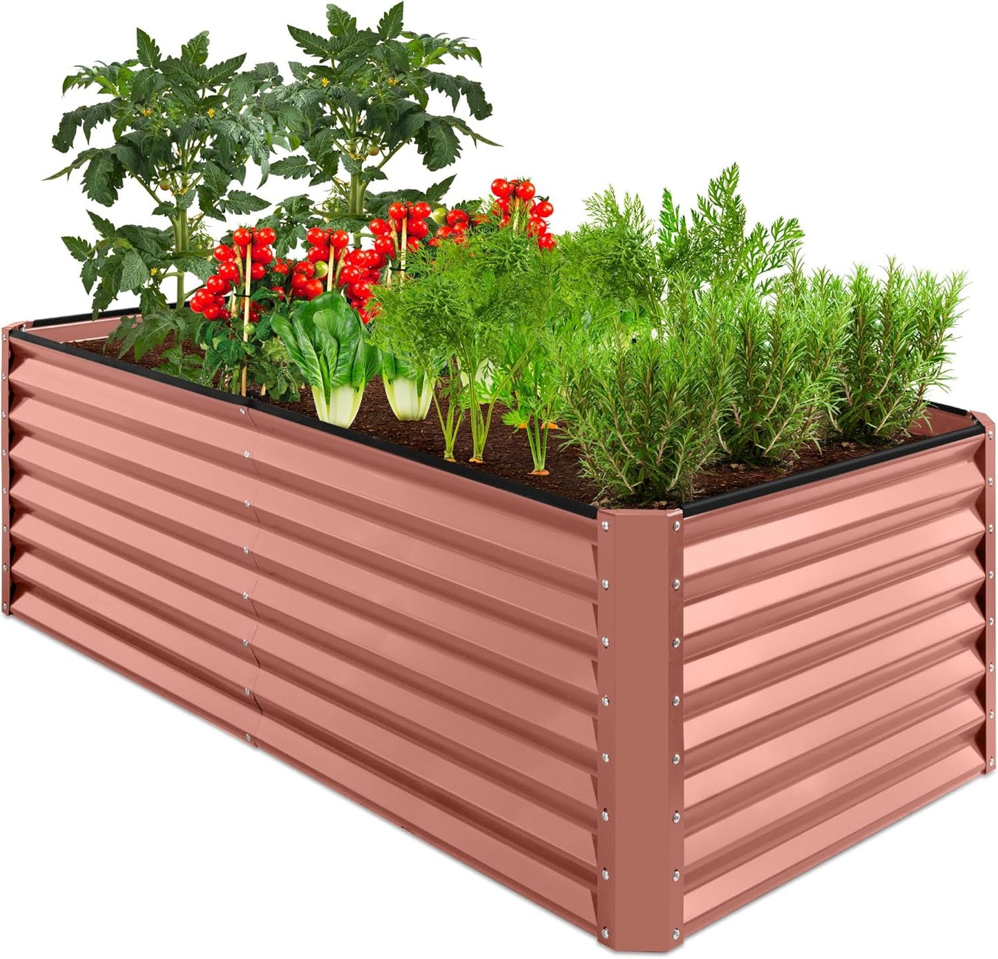 Best Choice Products 6x3x2ft Outdoor Metal Raised Garden Bed, Deep Root Box Planter for Vegetables, Flowers, Herbs, and Succulents w/ 269 Gallon Capacity - Gray