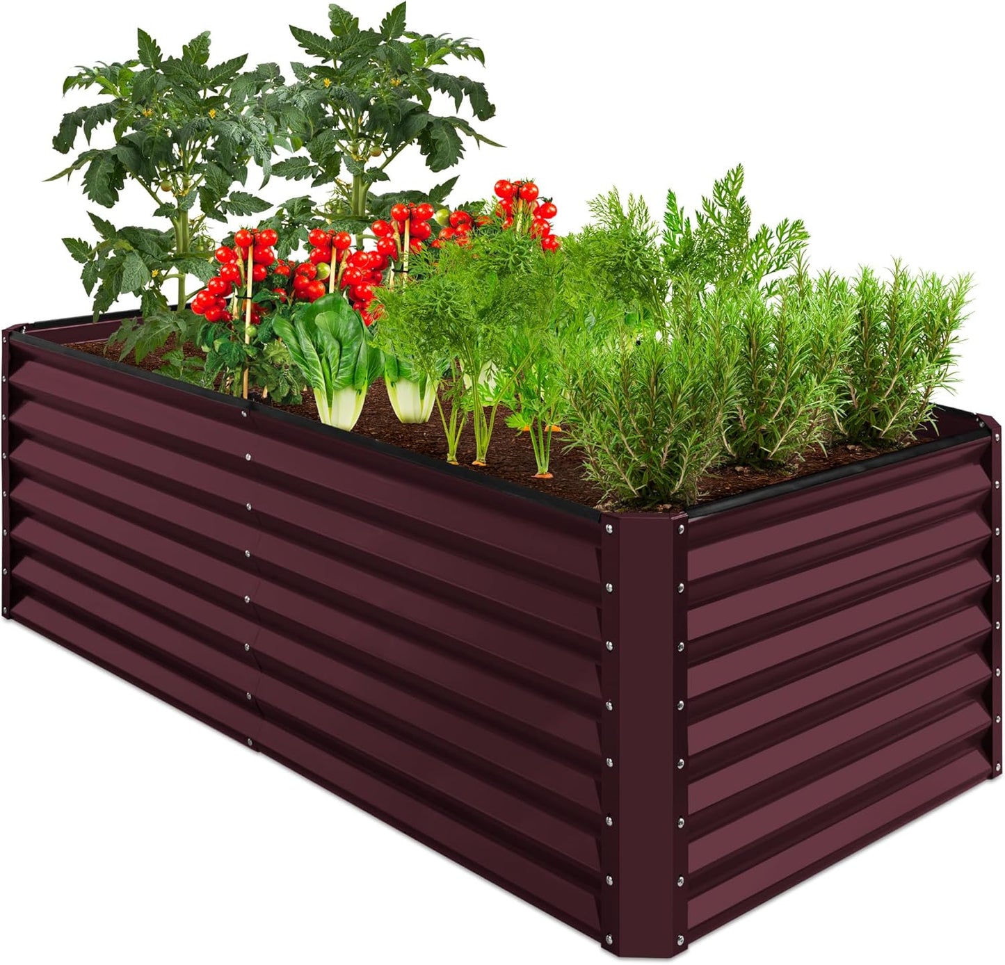Best Choice Products 6x3x2ft Outdoor Metal Raised Garden Bed, Deep Root Box Planter for Vegetables, Flowers, Herbs, and Succulents w/ 269 Gallon Capacity - Gray
