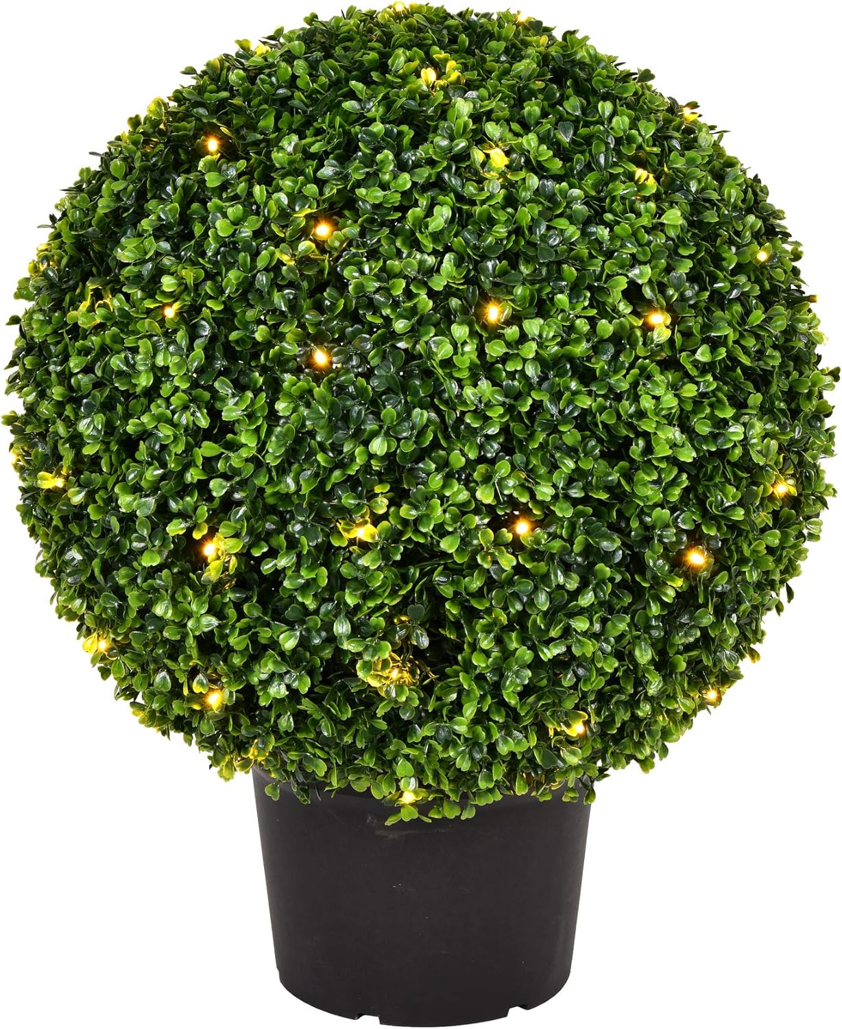 Vickerman Everyday 24 Inch Artificial Boxwood Topiary Ball - UV Resistant Indoor Outdoor - Potted Natural Green - Home Patio Tabletop Faux Bush Decoration