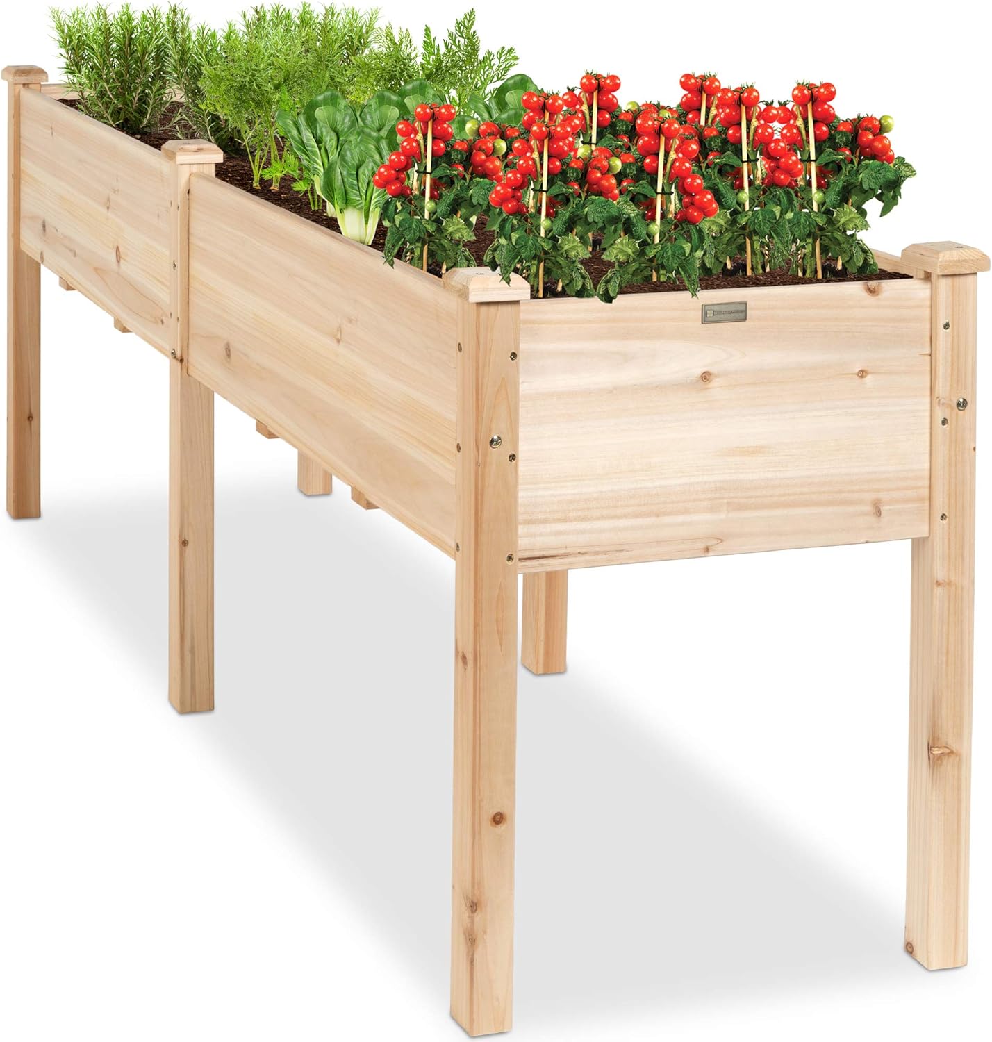 Best Choice Products 48 x 24 x 30 Inches Raised Garden Bed, Elevated Wood Planter Box Stand for Backyard, Patio, Balcony with Bed Liner, 200 Pound Capacity - Natural