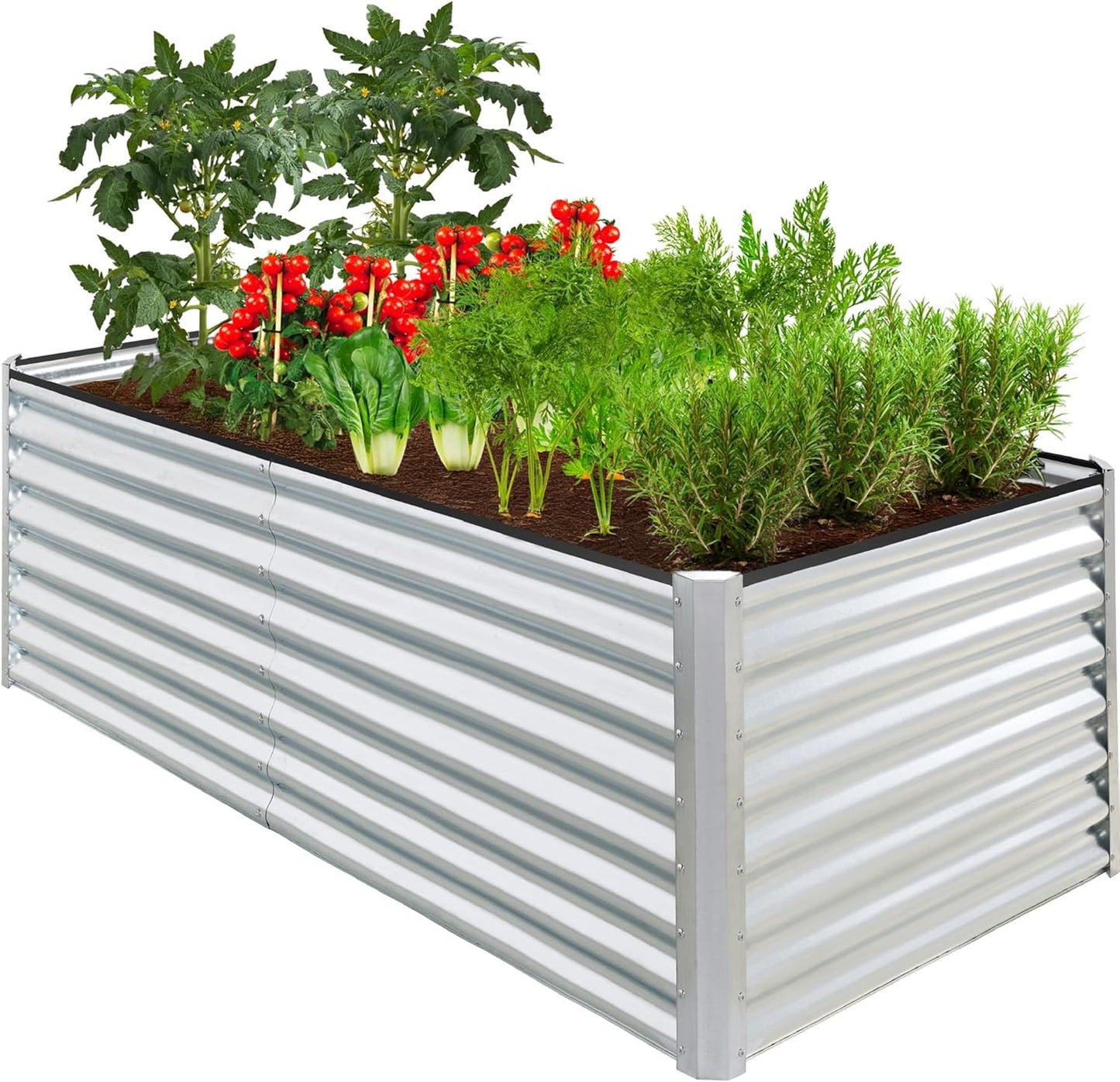 Best Choice Products 6x3x2ft Outdoor Metal Raised Garden Bed, Deep Root Box Planter for Vegetables, Flowers, Herbs, and Succulents w/ 269 Gallon Capacity - Gray