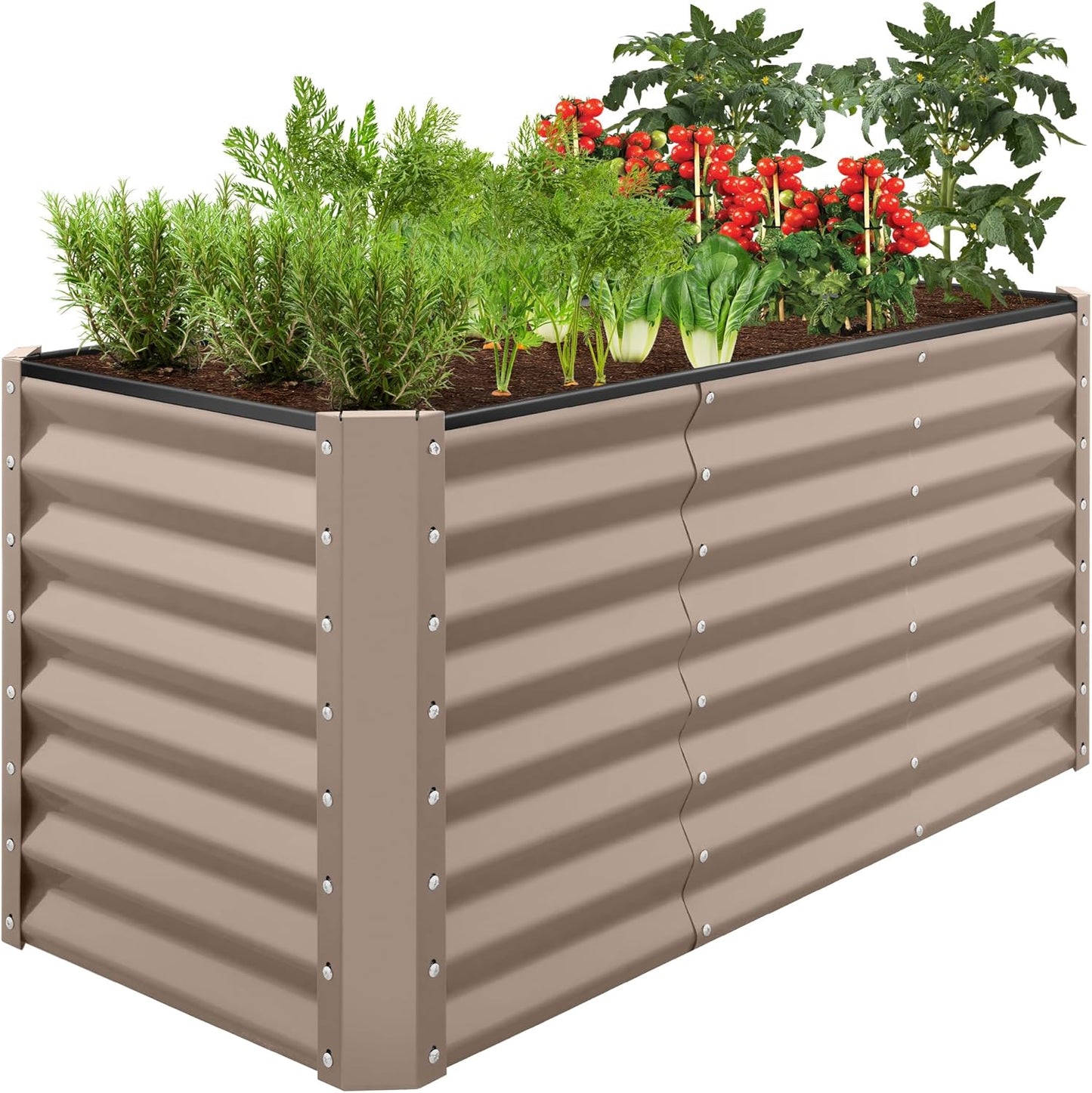 Best Choice Products 6x3x2ft Outdoor Metal Raised Garden Bed, Deep Root Box Planter for Vegetables, Flowers, Herbs, and Succulents w/ 269 Gallon Capacity - Gray