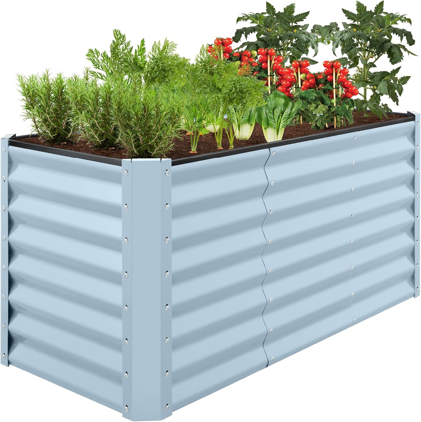 Best Choice Products 6x3x2ft Outdoor Metal Raised Garden Bed, Deep Root Box Planter for Vegetables, Flowers, Herbs, and Succulents w/ 269 Gallon Capacity - Gray