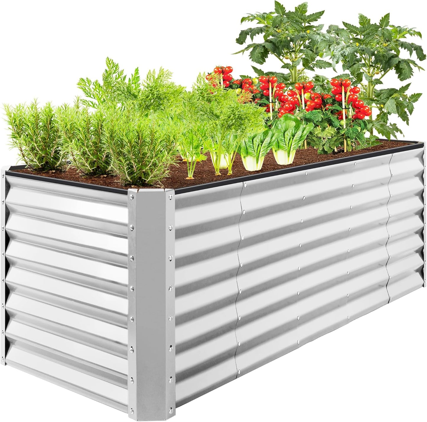 Best Choice Products 6x3x2ft Outdoor Metal Raised Garden Bed, Deep Root Box Planter for Vegetables, Flowers, Herbs, and Succulents w/ 269 Gallon Capacity - Gray