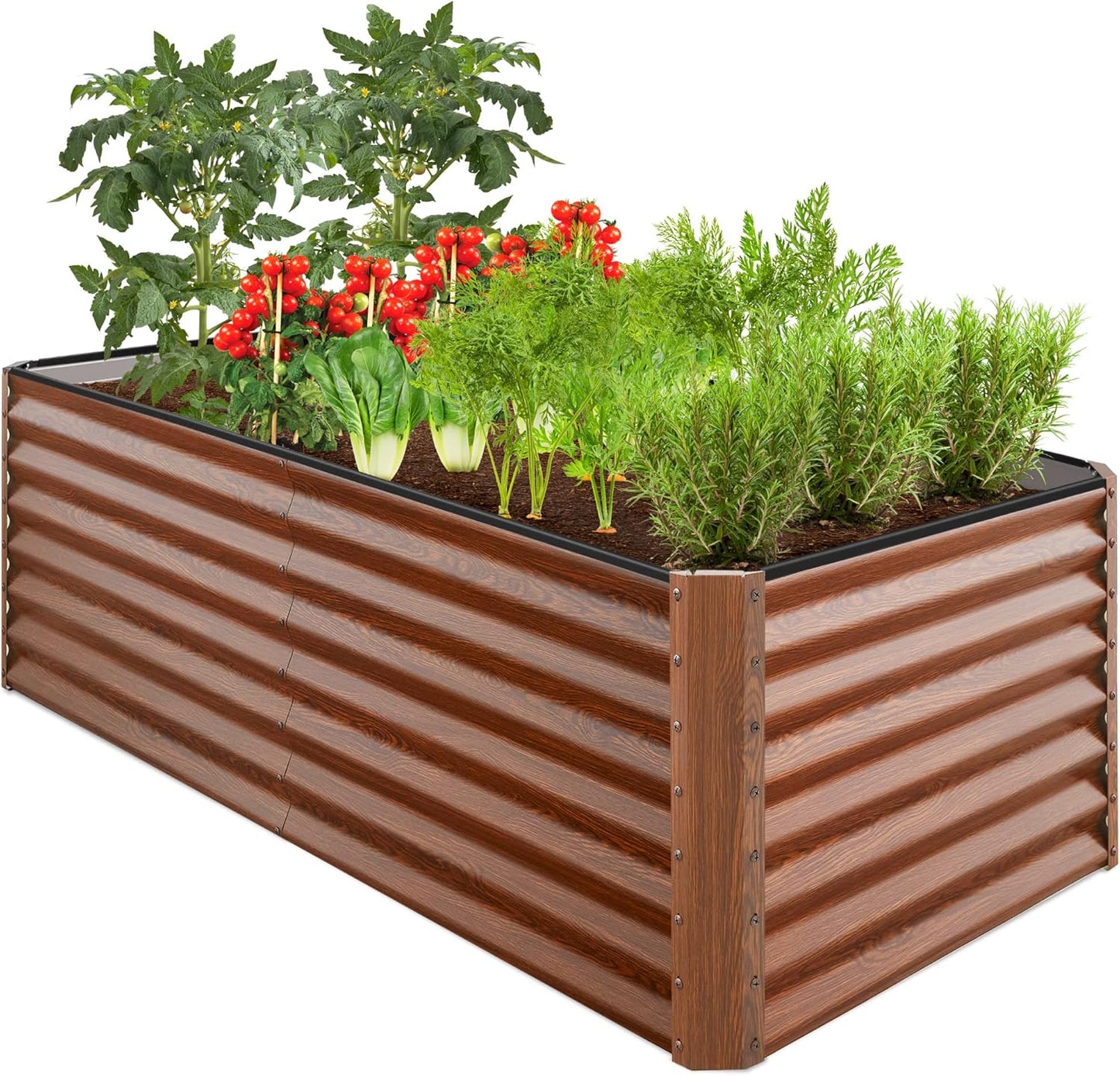 Best Choice Products 6x3x2ft Outdoor Metal Raised Garden Bed, Deep Root Box Planter for Vegetables, Flowers, Herbs, and Succulents w/ 269 Gallon Capacity - Gray