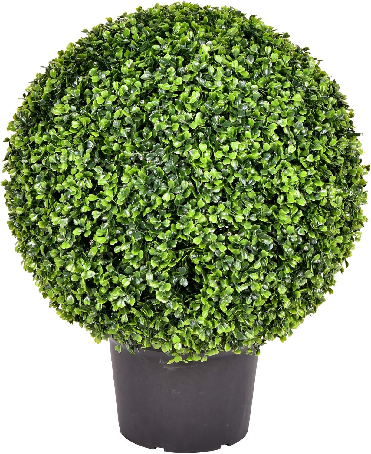 Vickerman Everyday 24 Inch Artificial Boxwood Topiary Ball - UV Resistant Indoor Outdoor - Potted Natural Green - Home Patio Tabletop Faux Bush Decoration
